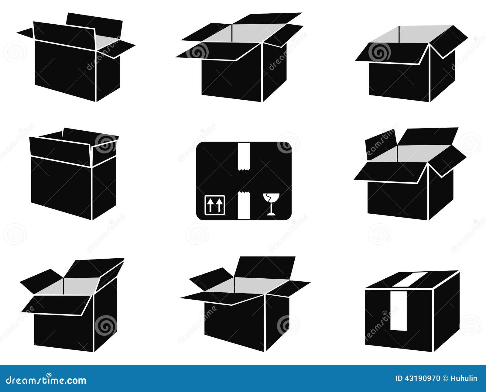Shipping box icons stock vector. Illustration of business - 43190970