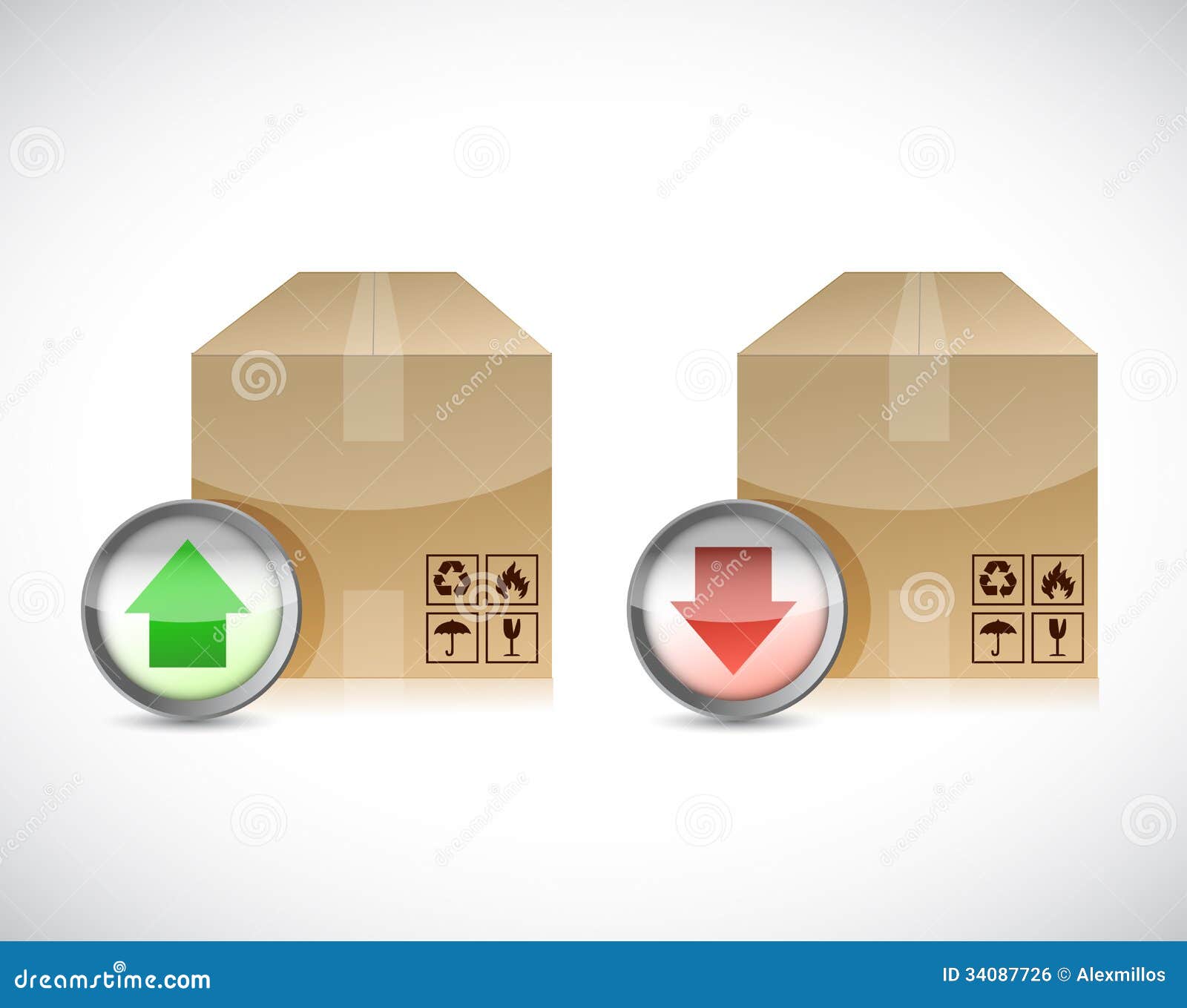 Shipping Boxes. Sending or Receiving Illustration Stock Illustration