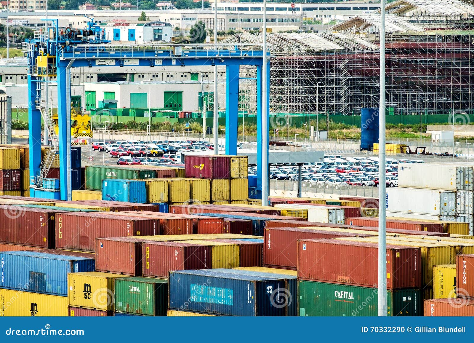 Shipping Container and Motor Vehicle Storage at Civitavecchia, Italy  Editorial Image - Image of commerce, load: 70332290