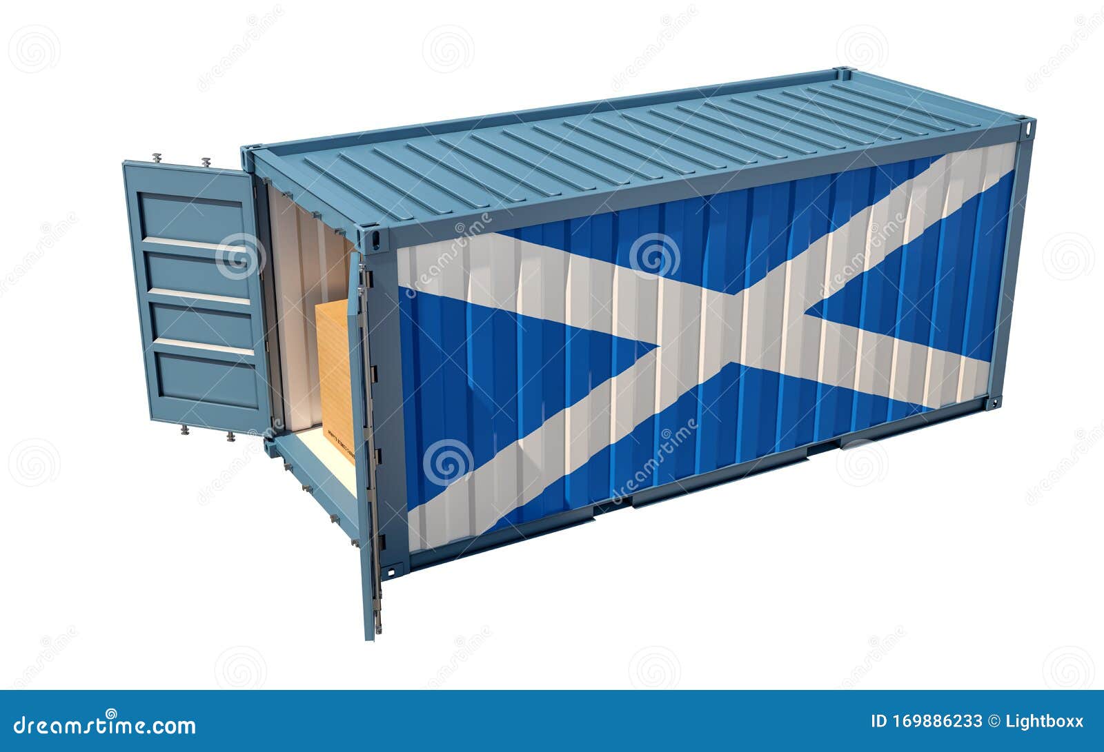Shipping Container with Scotland Flag Stock Illustration Illustration