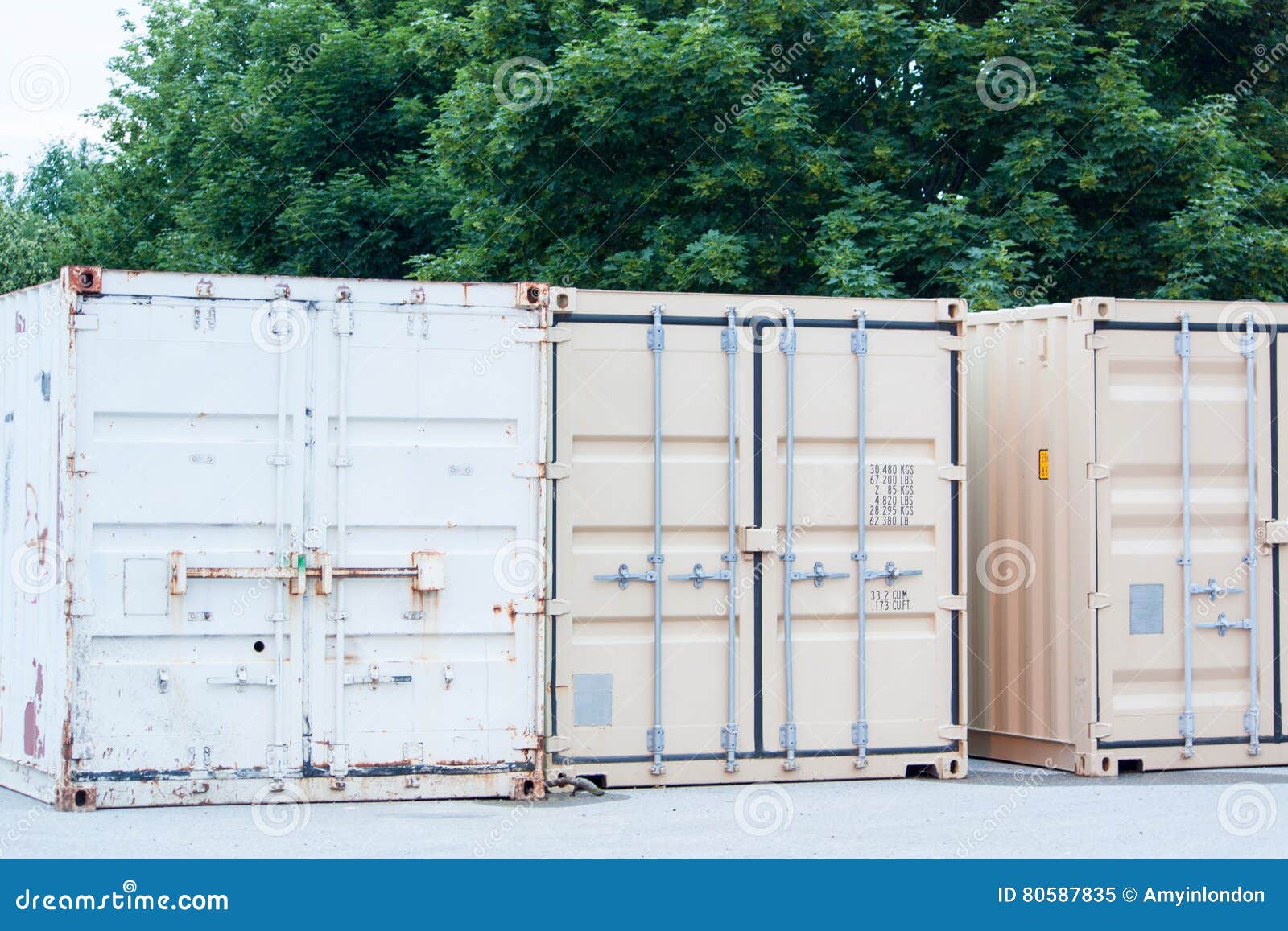 Shipping Containers on Construction Site Stock Image Image of