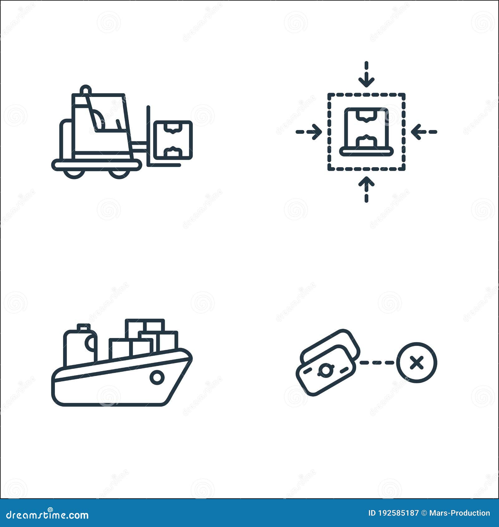 Shipping and Delivery Line Icons. Linear Set Stock Vector