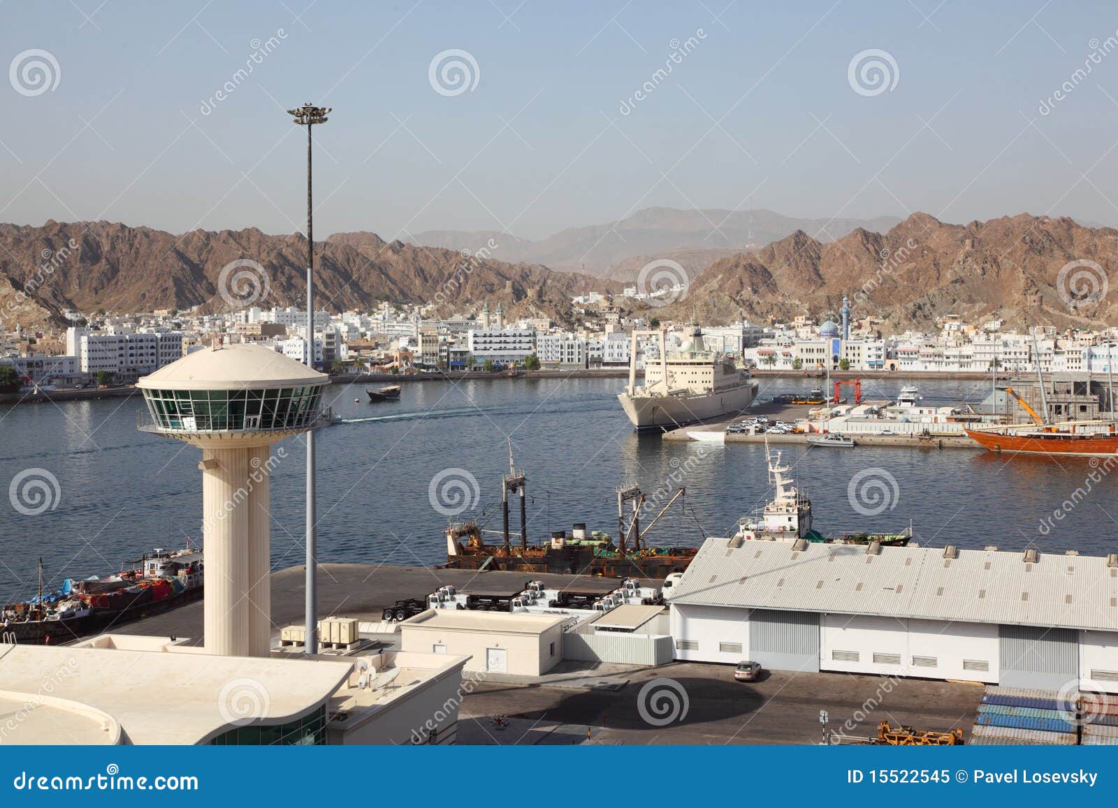 Shipping Dock Near Mountains General View Stock Image Image of blue