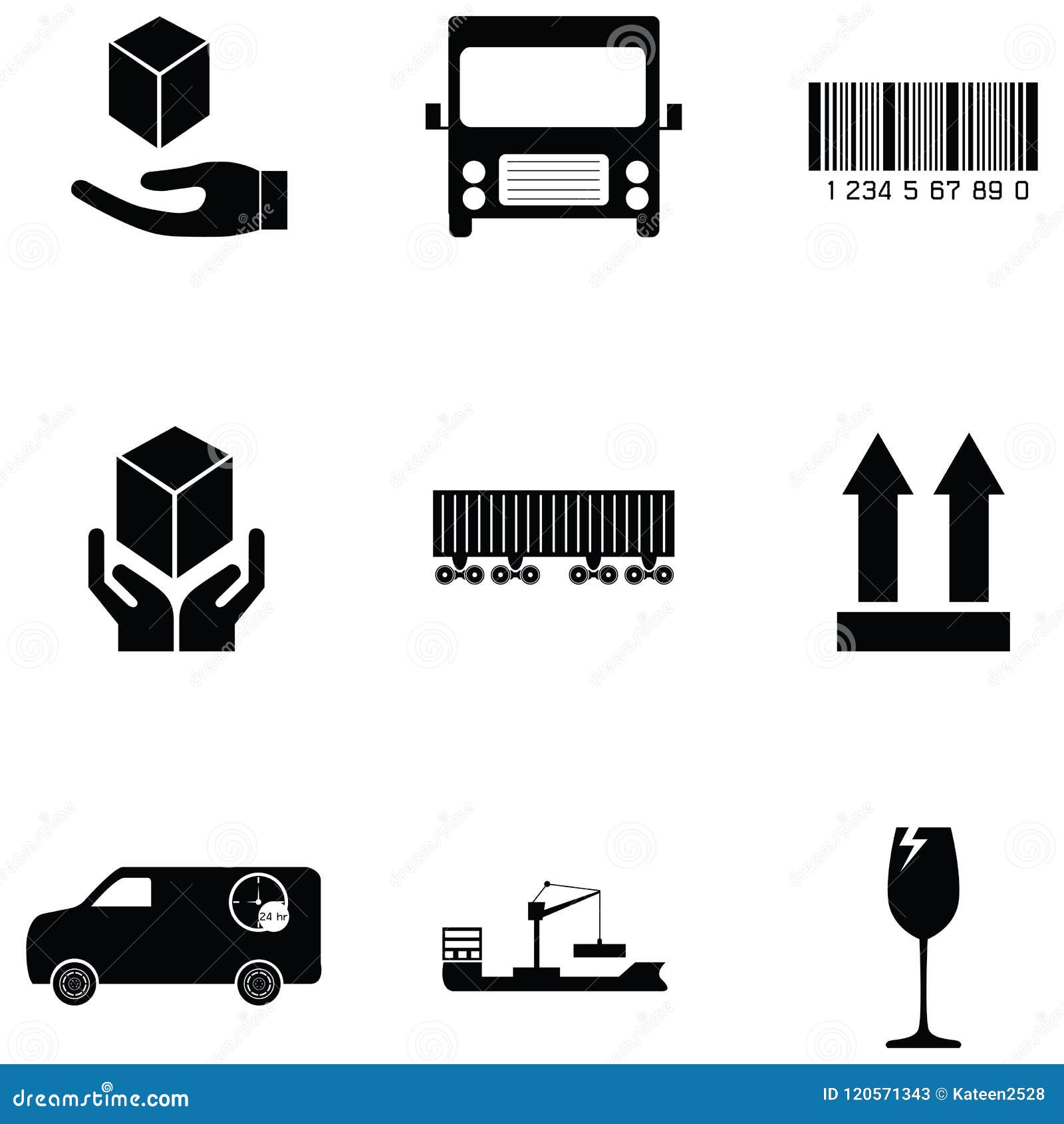 Shipping icon set stock vector. Illustration of service 120571343