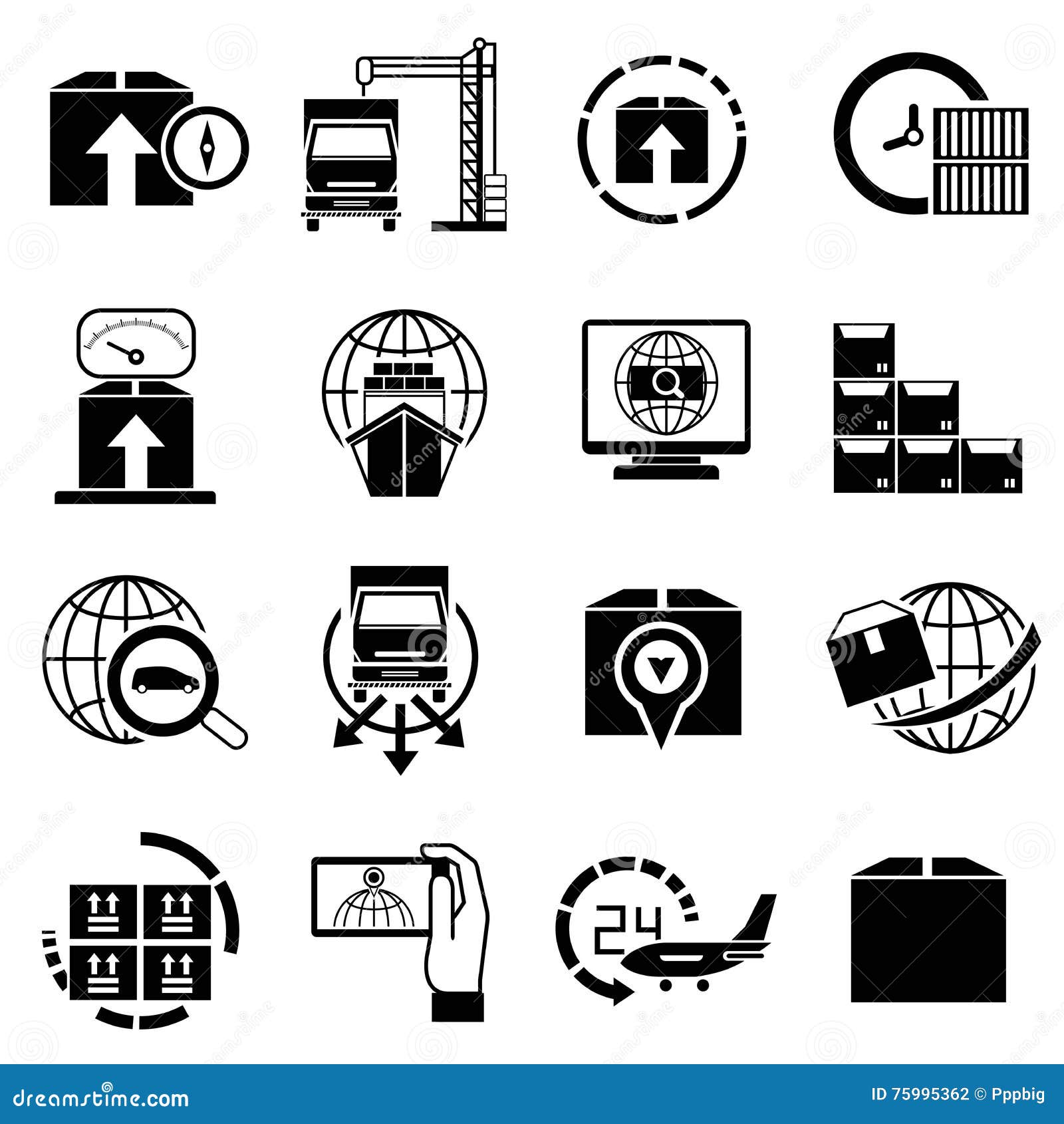 Shipping icons stock illustration. Illustration of business 75995362