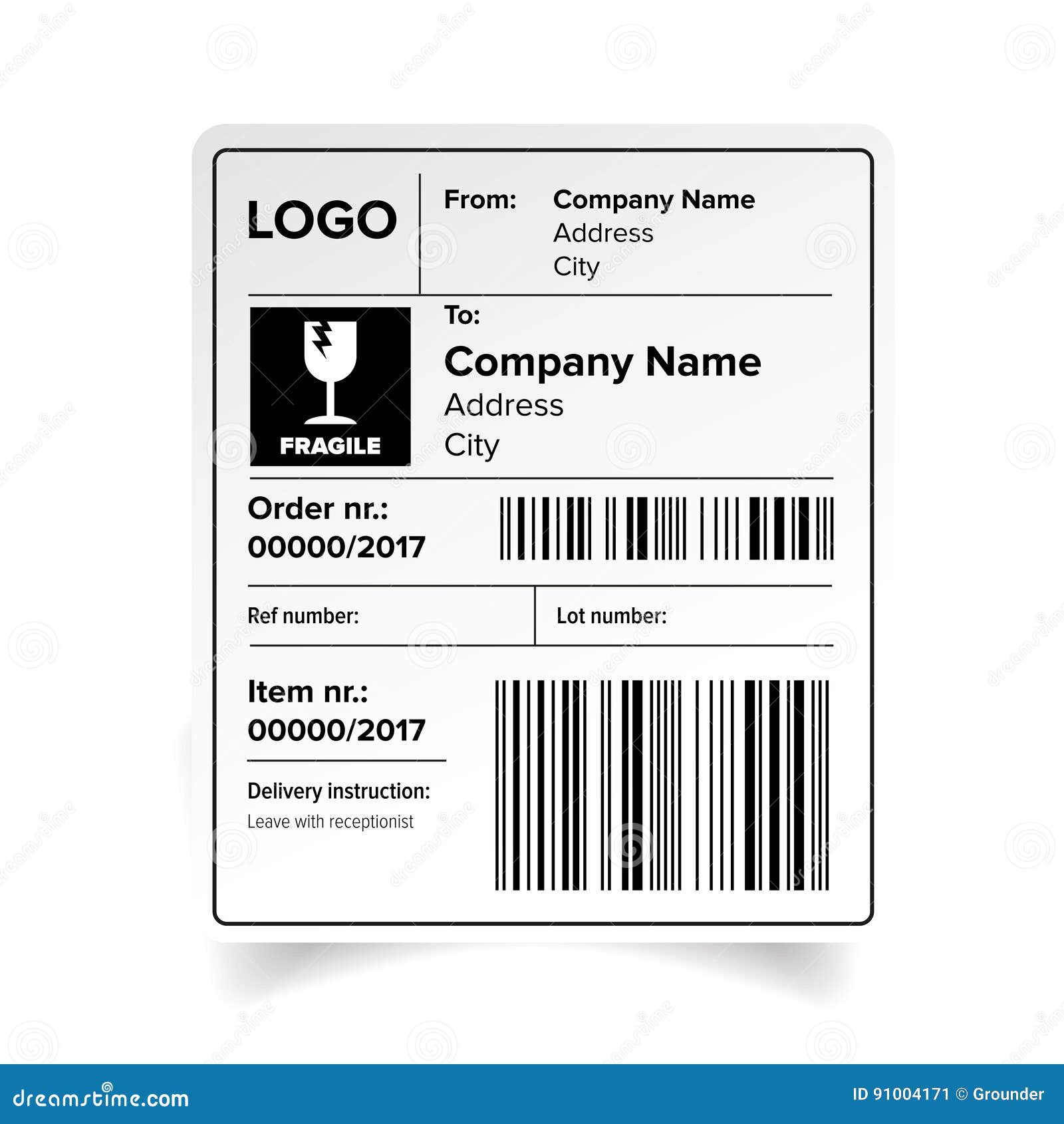 Barcode Fragile Stock Illustrations – 23 Barcode Fragile Stock Regarding Pallet Label Template