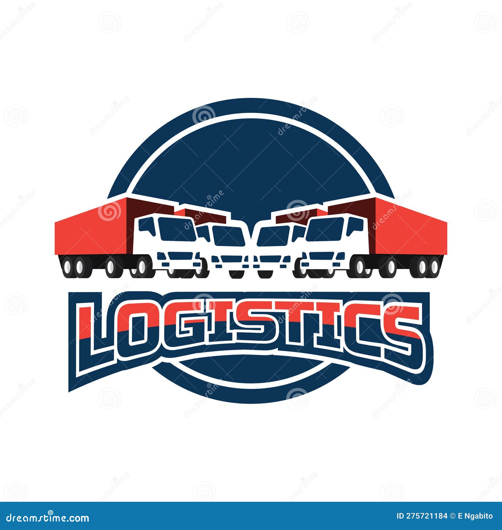 Shipping Logistics Insignia Isolated on White Background, Vector ...