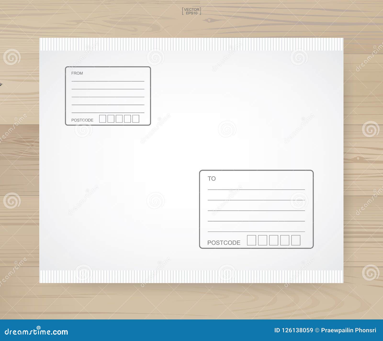 Shipping Parcel Tied with Area for Write Address on Wood