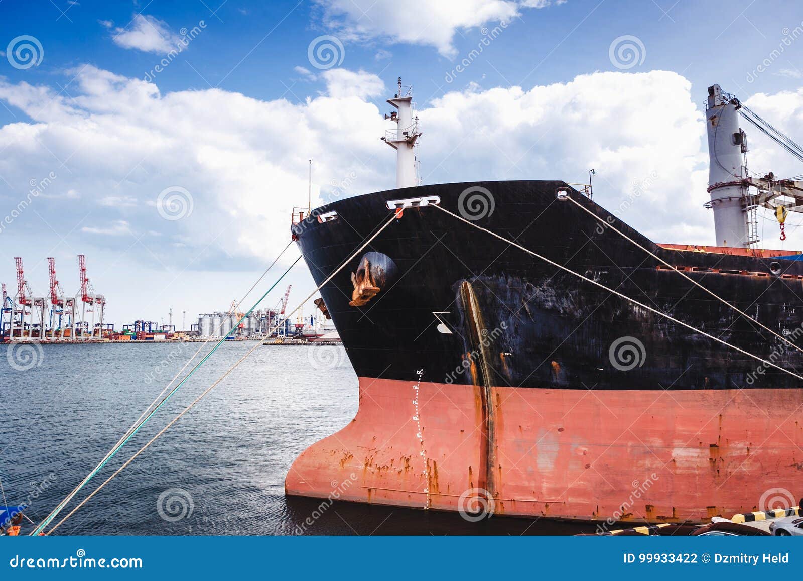 Ships in Port. Passenger and Freight Transportation Stock Photo Image