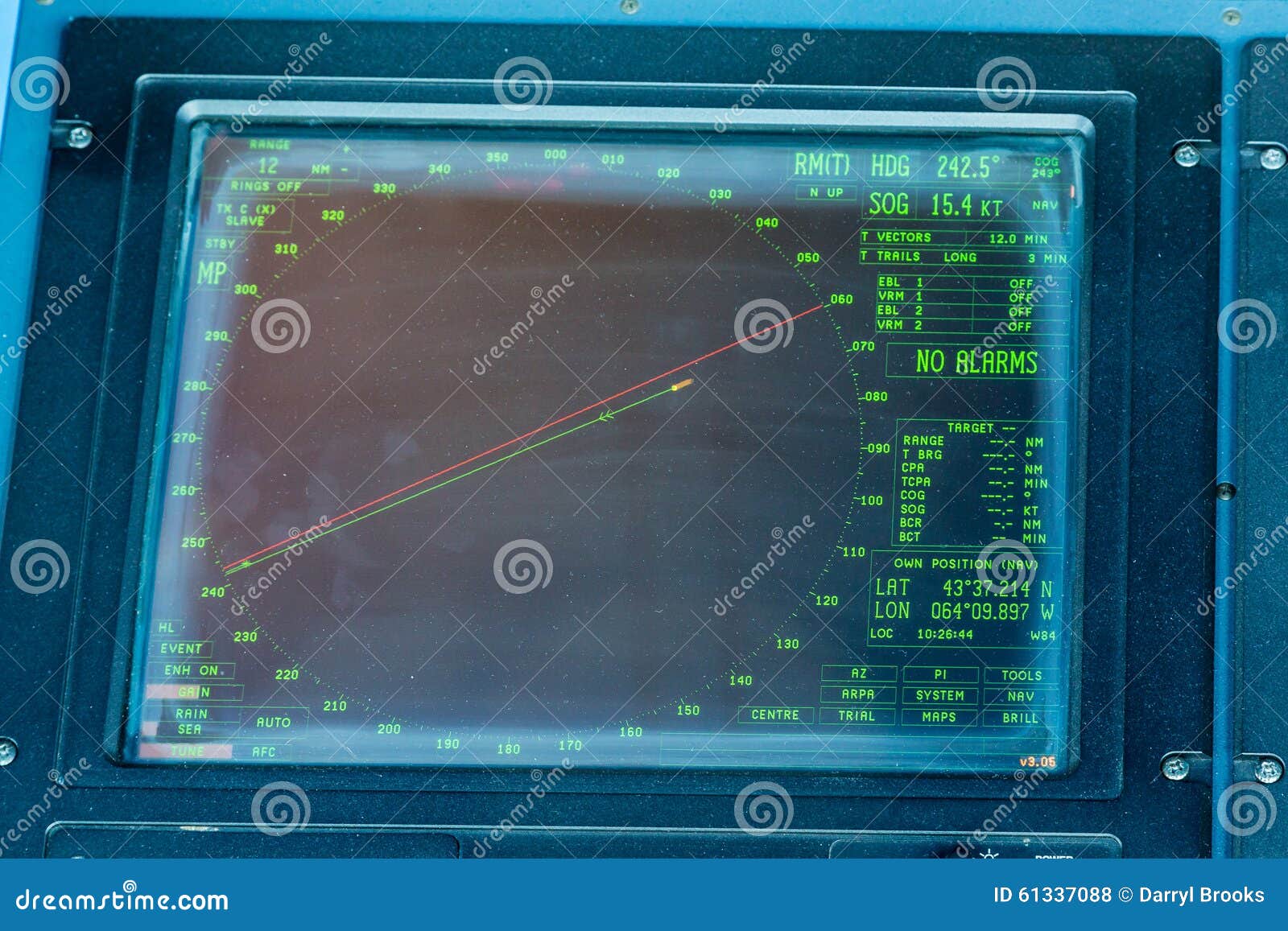 A Ships Radar Screen Display Stock Photo Image of radar, ship 61337088