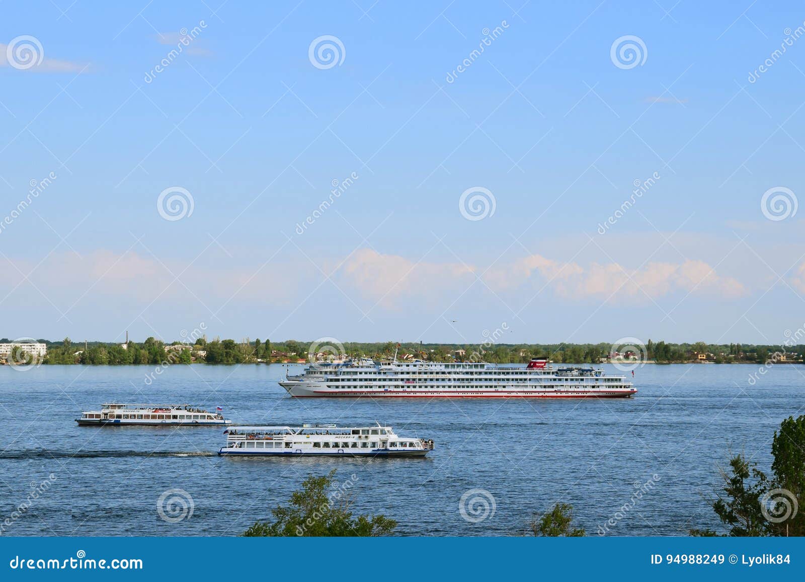 Ships on Volga Russian River Postcard Editorial Stock Image Image of
