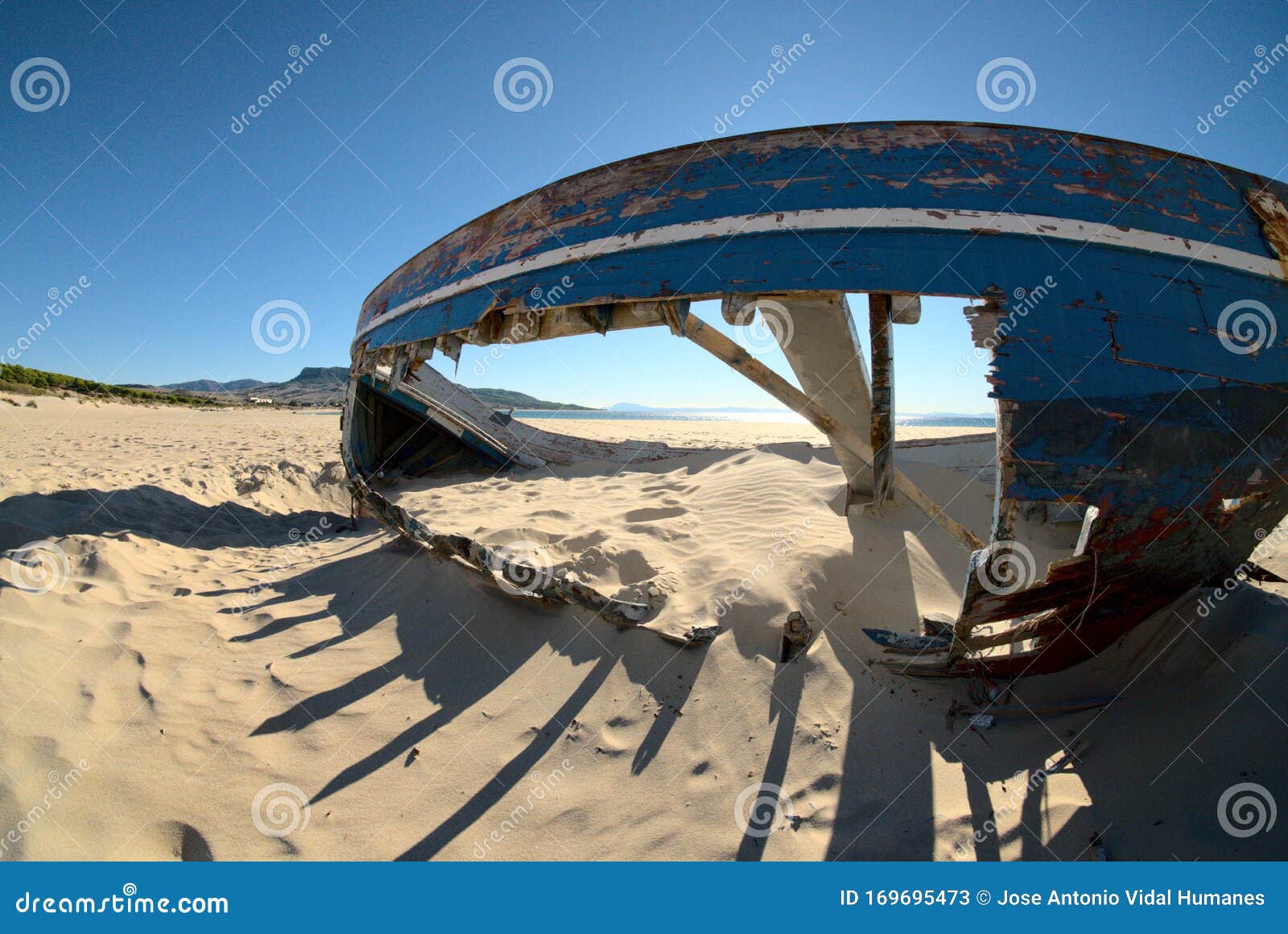 shipwreck in the beach in cadiz