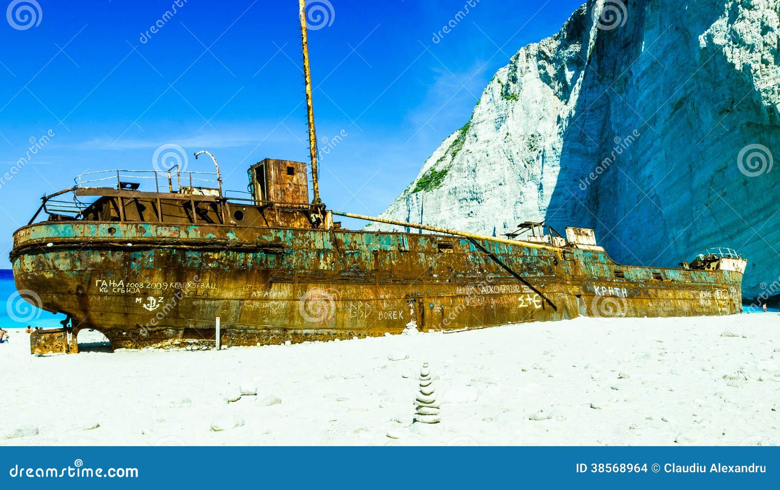 Shipwreck Beach Zante stock photo. Image of clear, travel 38568964