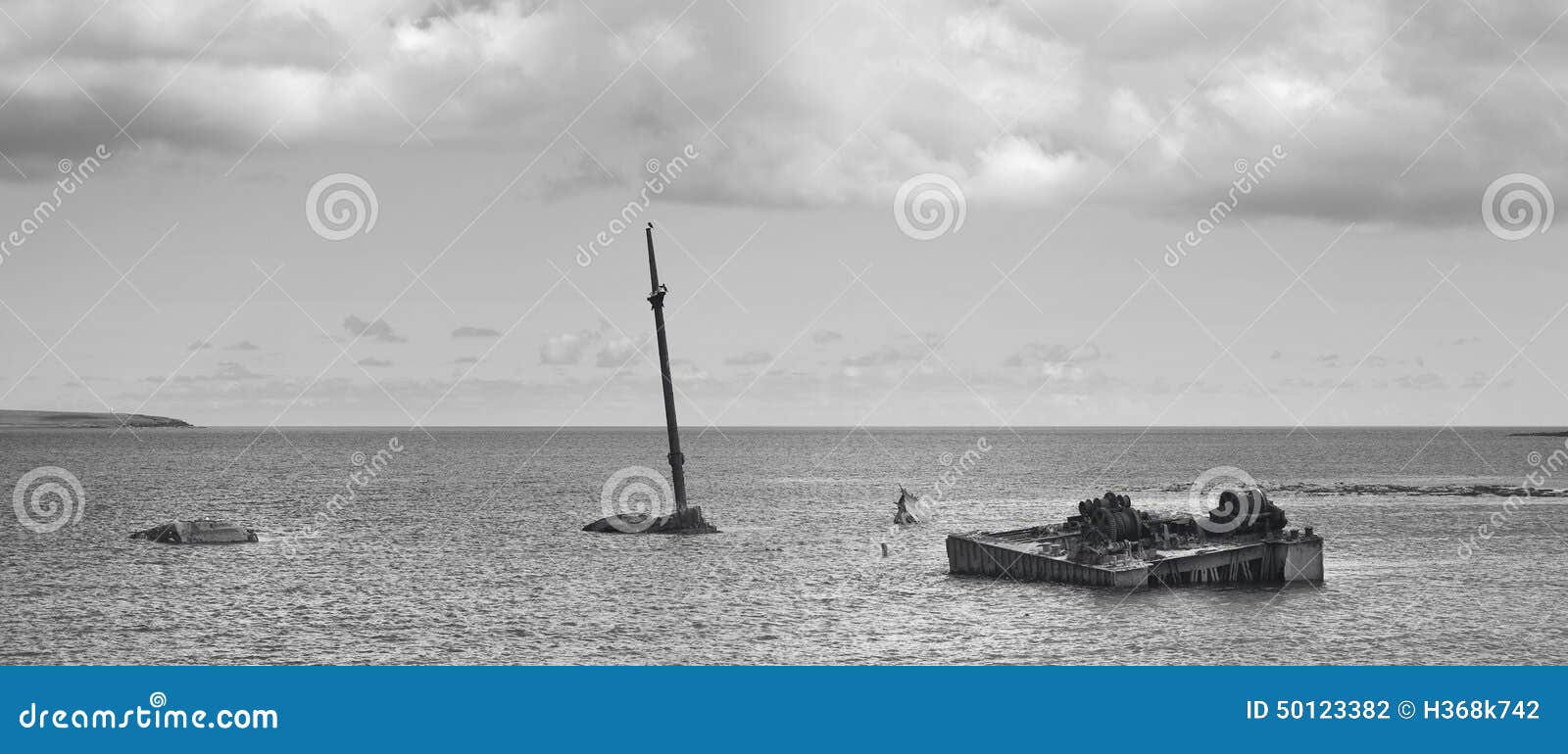 shipwreck in churchill barriers. skapa flow. orkney. scotland