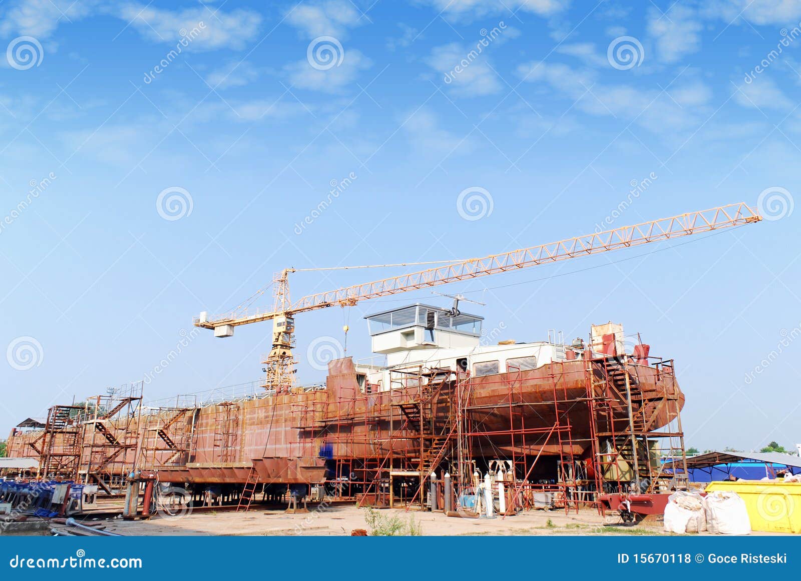 Shipyard stock photo. Image of machinery, iron, industrial 15670118