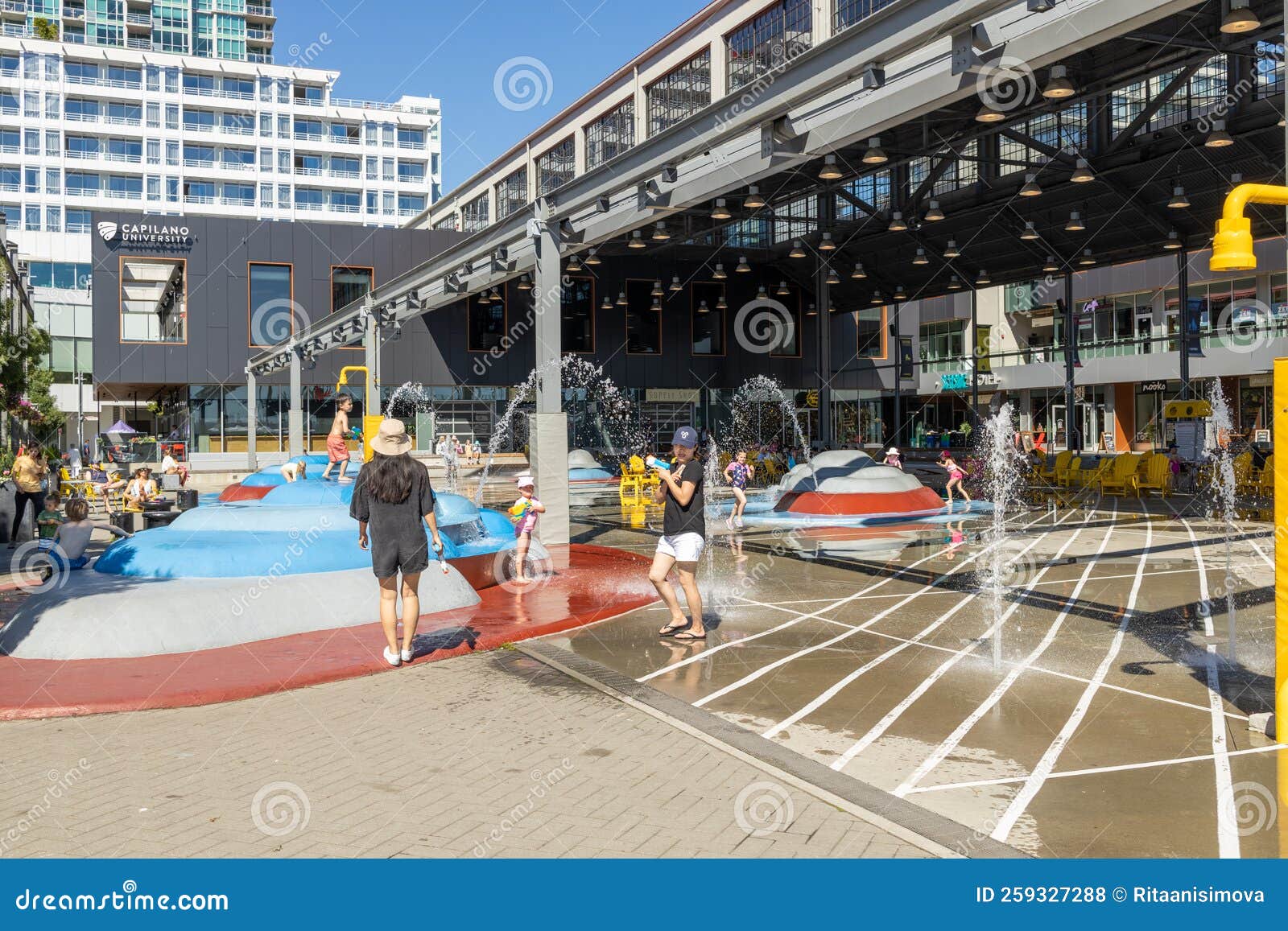 The Shipyards Splash Park in North Vancouver Editorial Stock Photo