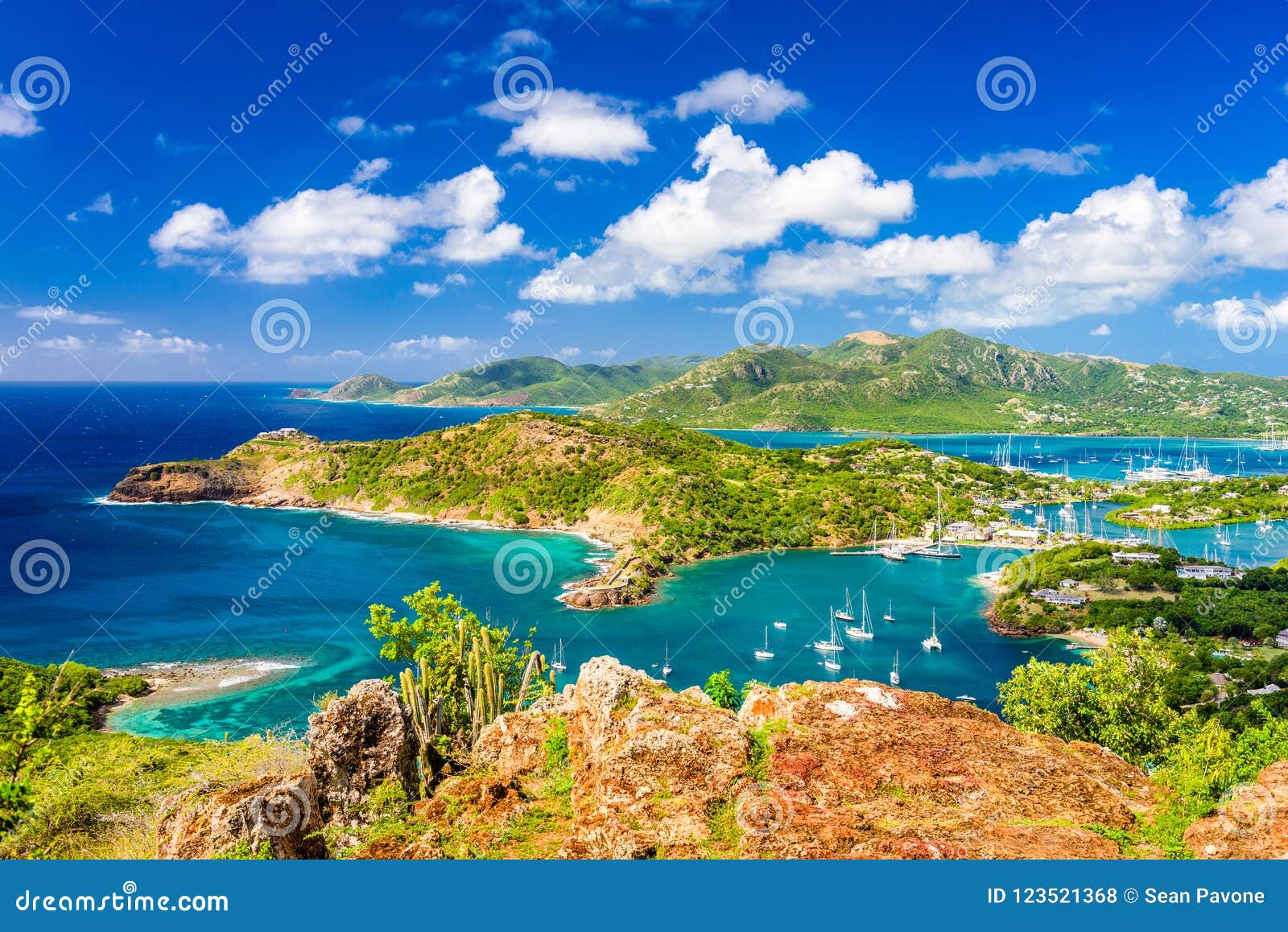 Shirley Heights, Antigua and Barbuda Stock Photo - Image of blue ...
