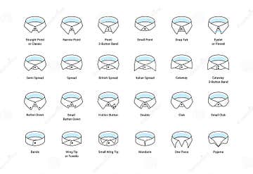 Shirt Collar Types and Styles Stock Vector - Illustration of formal ...