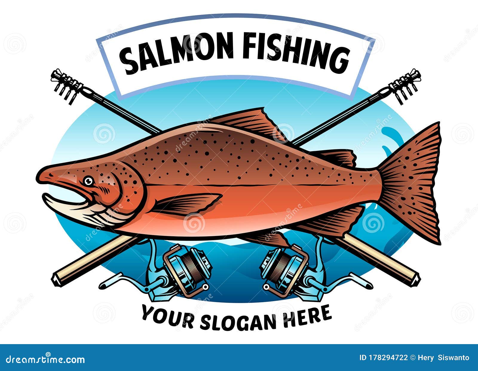 Shirt Design of Salmon Fishing Stock Vector - Illustration of merchandise,  nature: 178294722