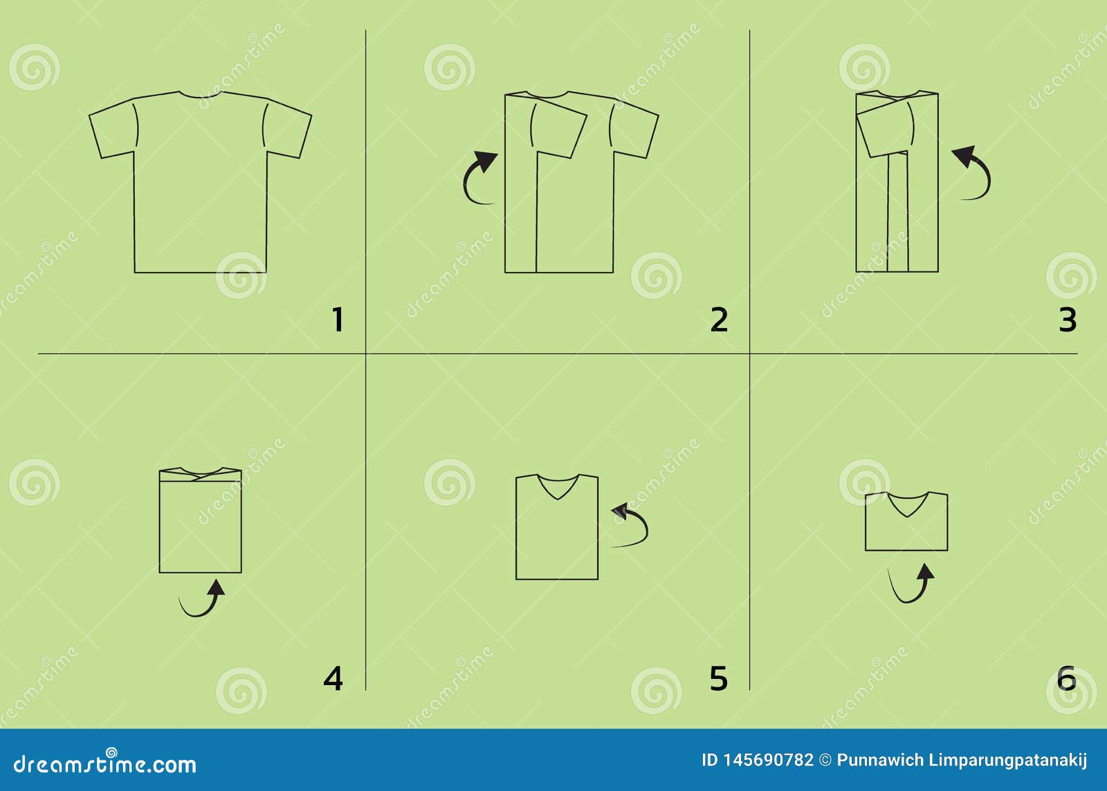 Download Shirt Folding Tutorial Sequence Cartoon Vector ...