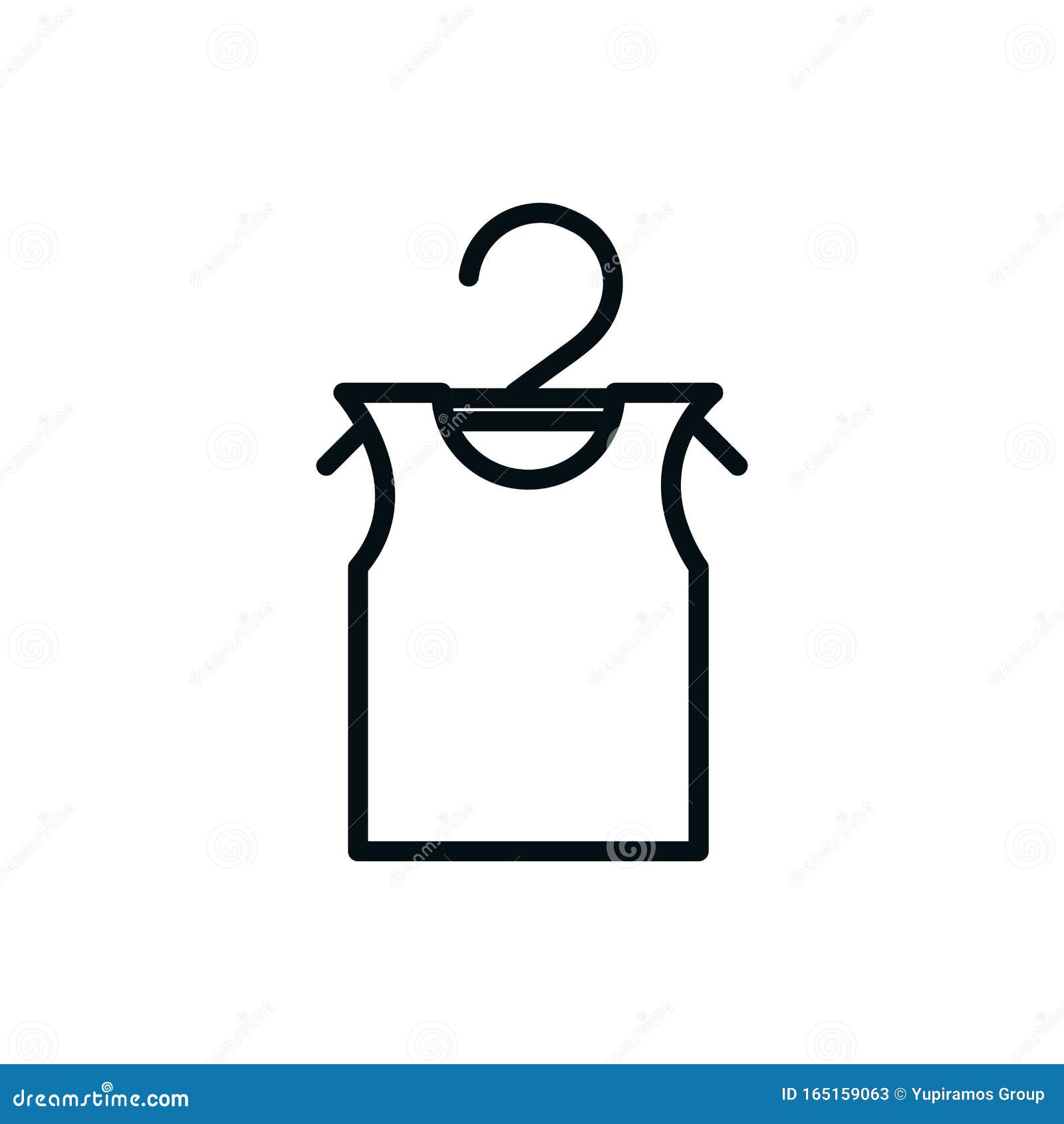 Shirt in Hanger Fashion Shopping Line Style Stock Vector - Illustration ...