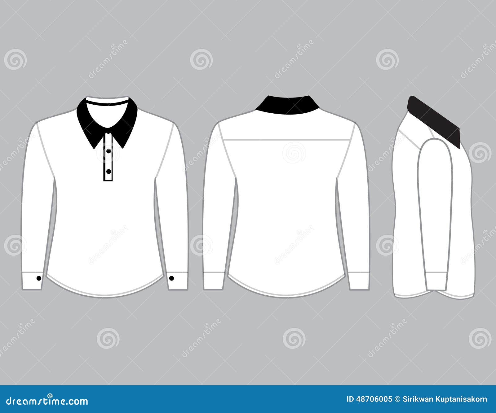 Shirt with long sleeves stock illustration. Illustration of black ...