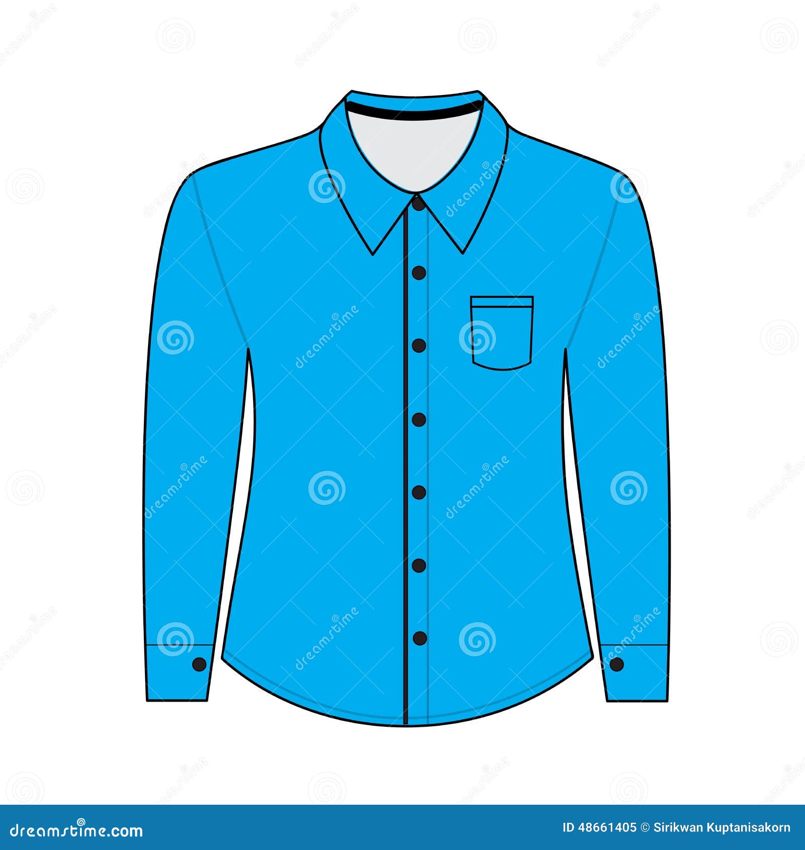 Shirt with long sleeves stock illustration. Illustration of front ...