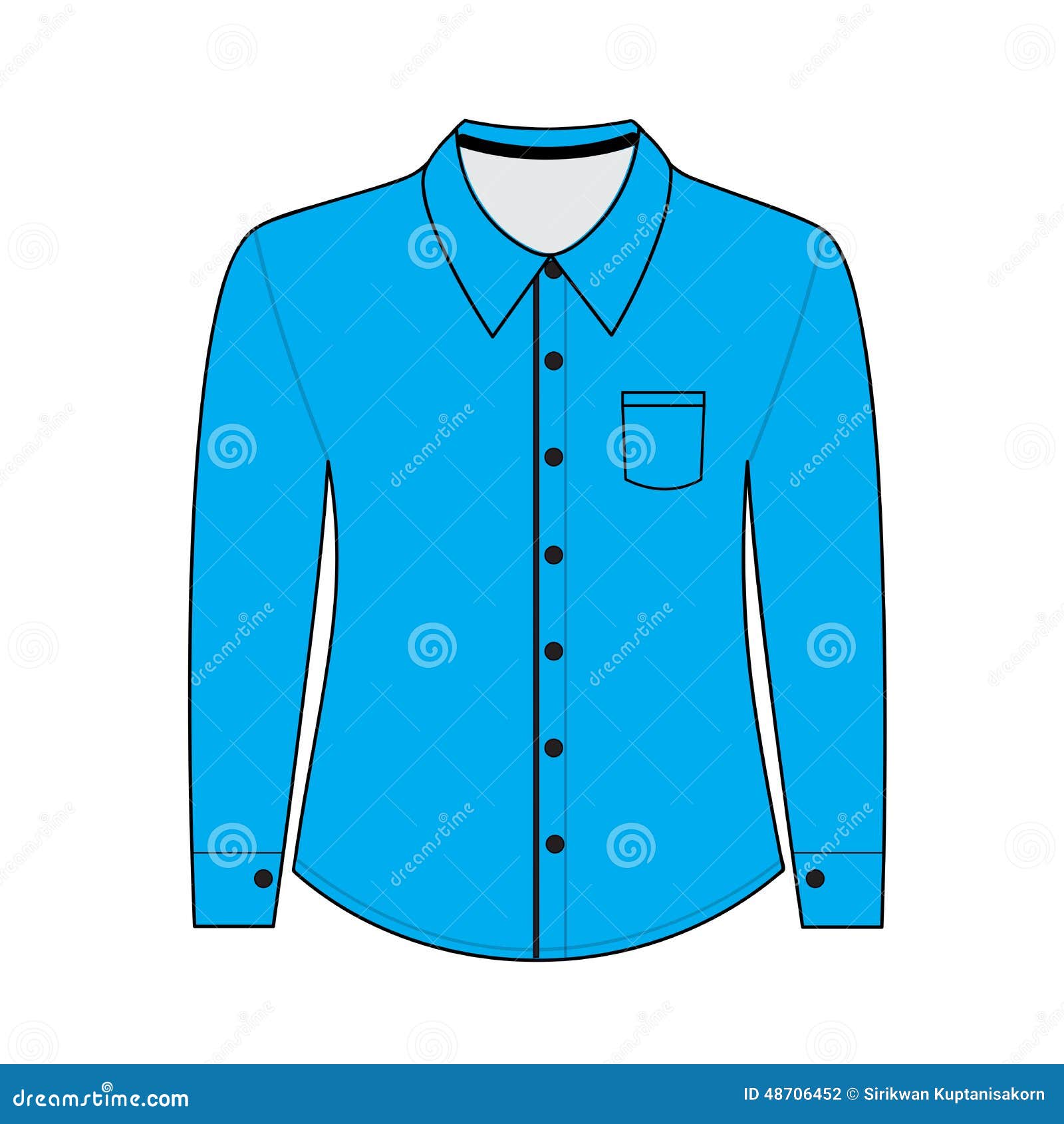 Shirt with long sleeves stock illustration. Illustration of collar ...