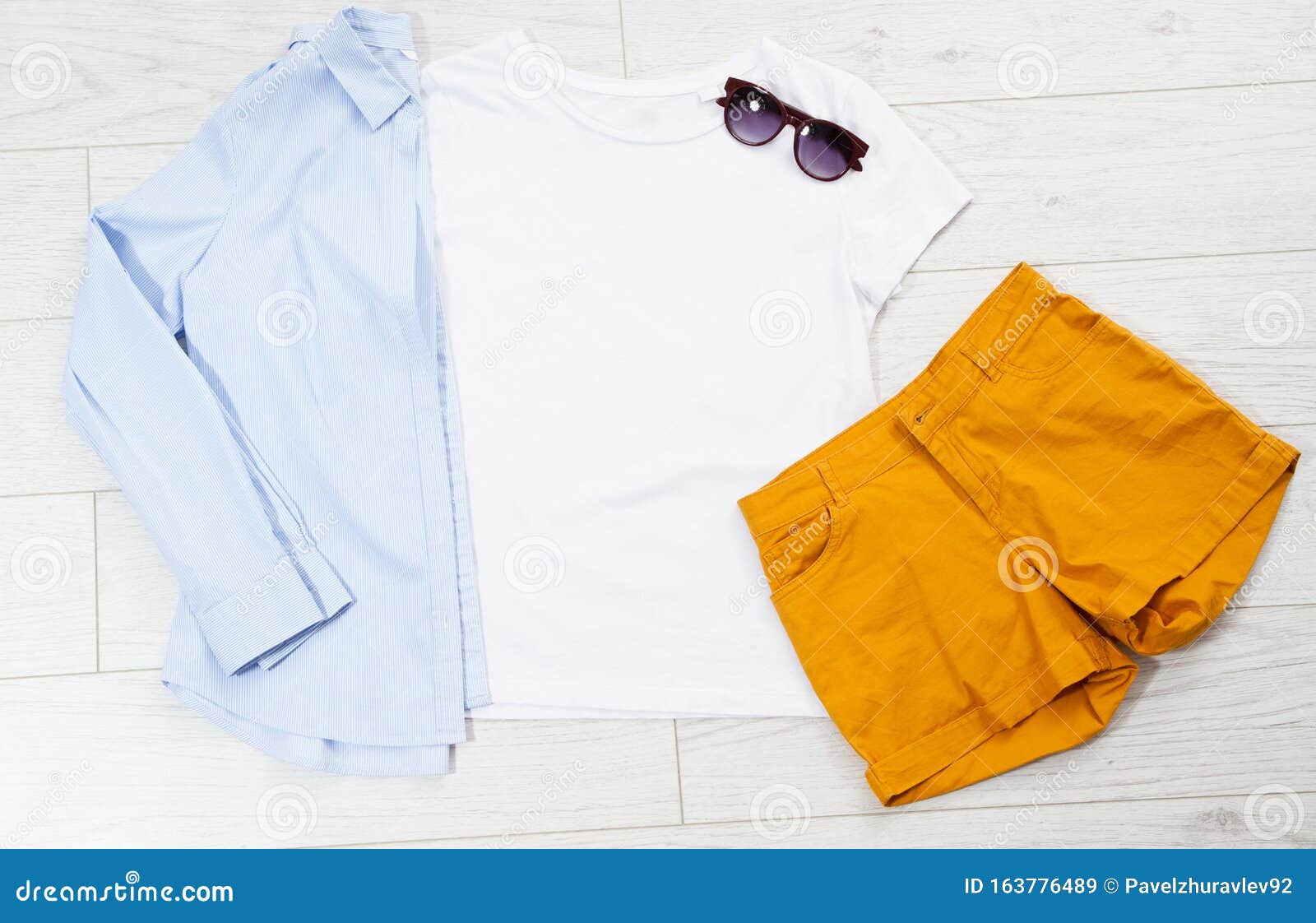 Download Shirt Mock Up Concept Top View, T-shirt Empty For Logo ...