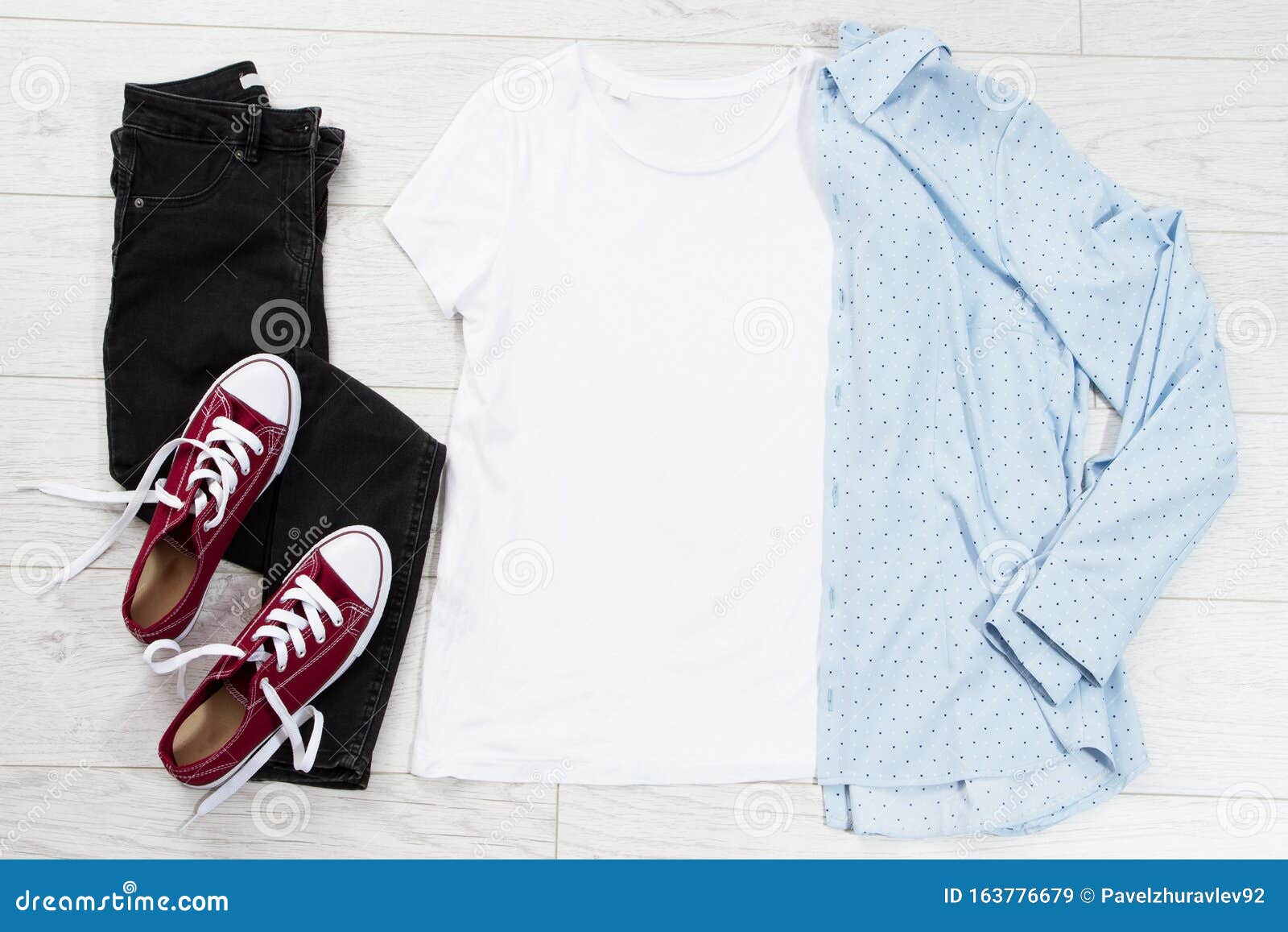 Download Shirt Mock Up Concept Top View, T-shirt Empty For Logo ...