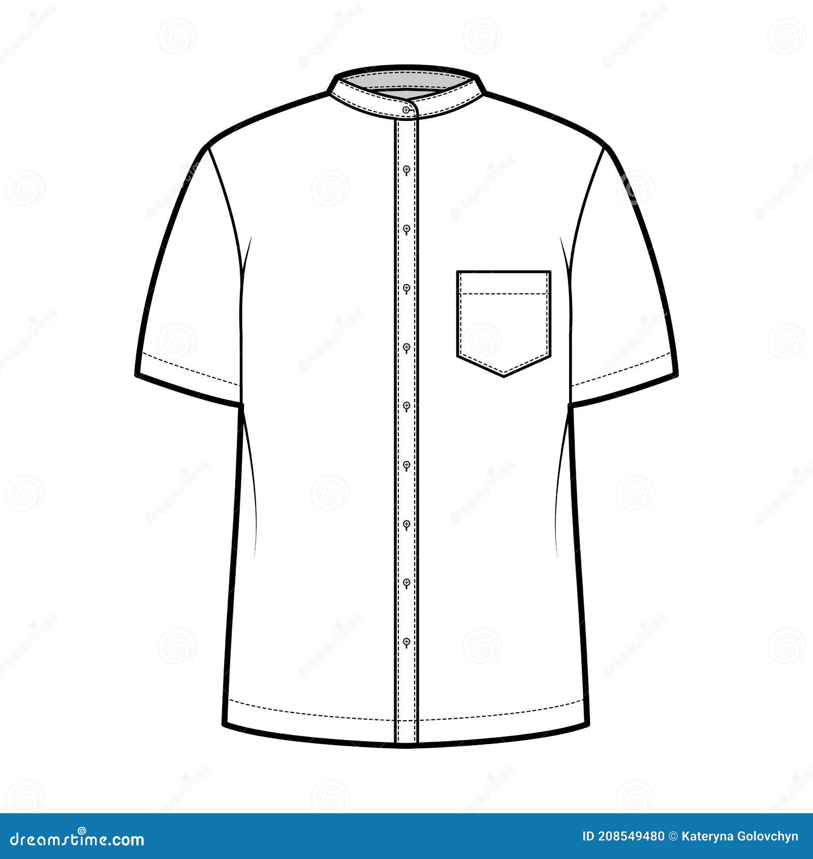 Premium Vector  Mandarin blouse illustration design flat drawing fashion  flat sketches
