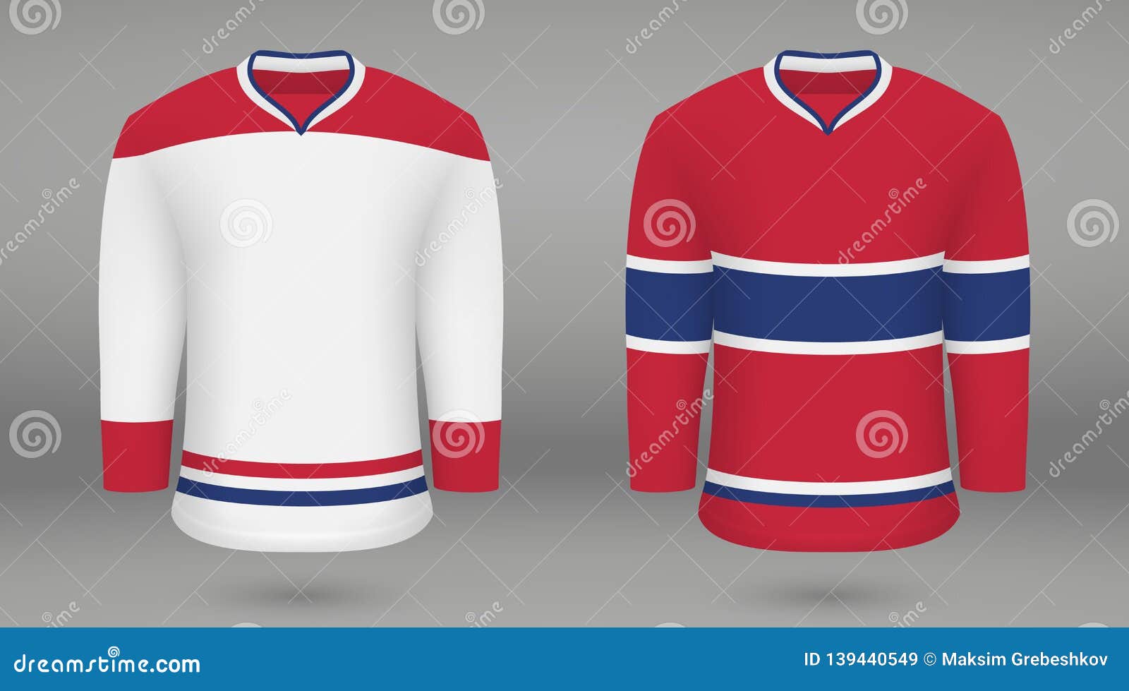 Realistic ice hockey away jersey new york rangers Vector Image