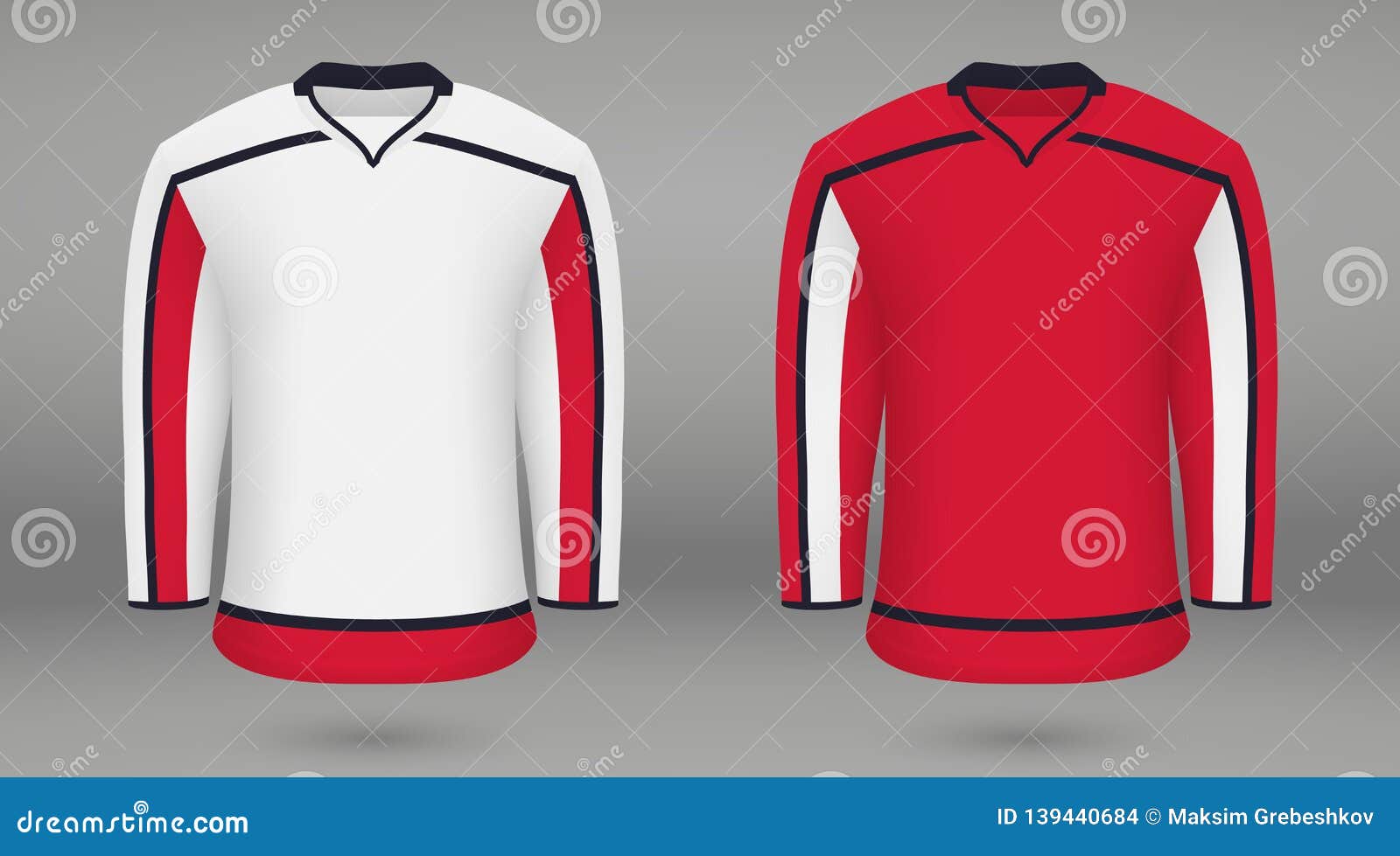 Vector Illustration Of Hockey Team Jersey Template Royalty Free SVG,  Cliparts, Vectors, and Stock Illustration. Image 84483668.