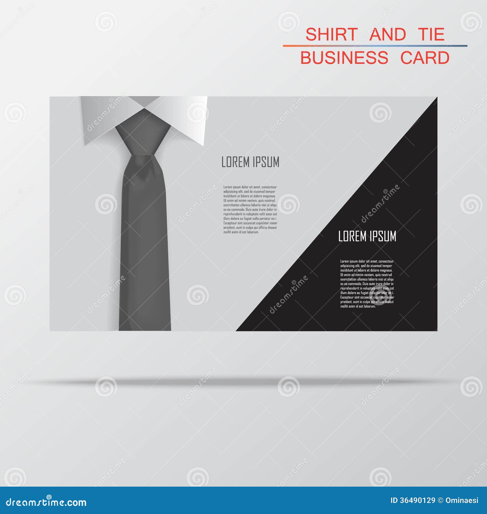 Shirt and Tie Business Card Bacground Vector Stock Vector