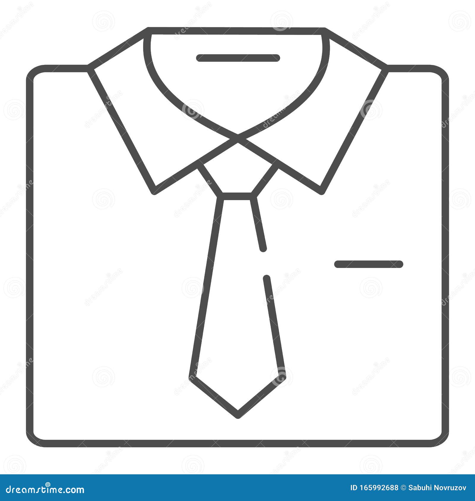 Shirt with Tie Thin Line Icon. Formal ...