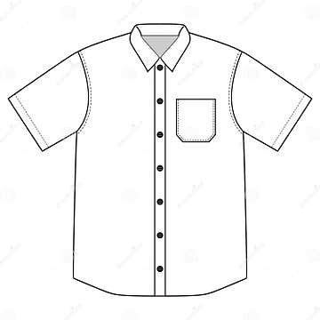 Shirt Casual Template Clip Art Collection Short Sleeve Stock Vector ...