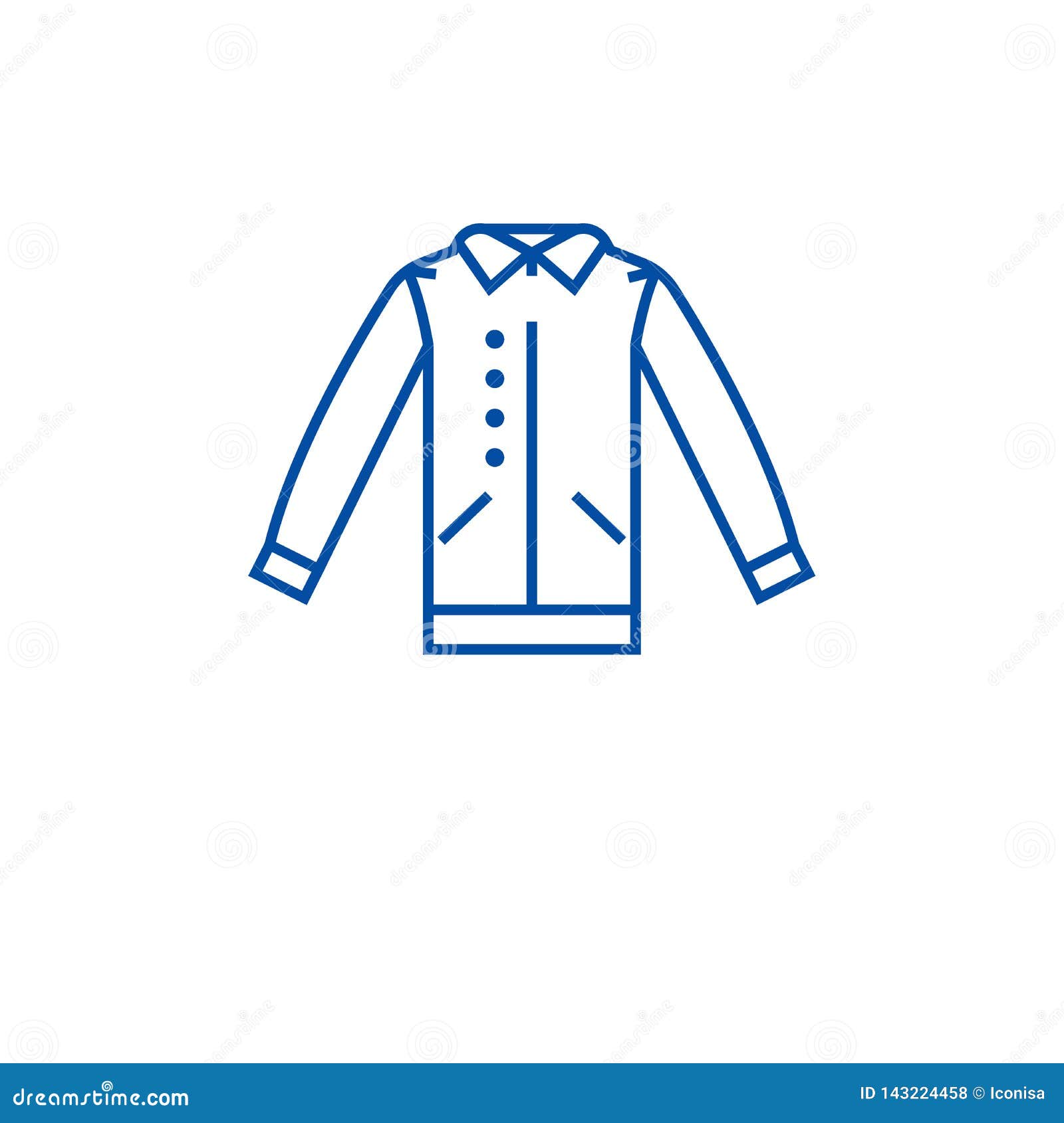 Shirt with Vest Line Icon Concept. Shirt with Vest Flat Vector Symbol ...