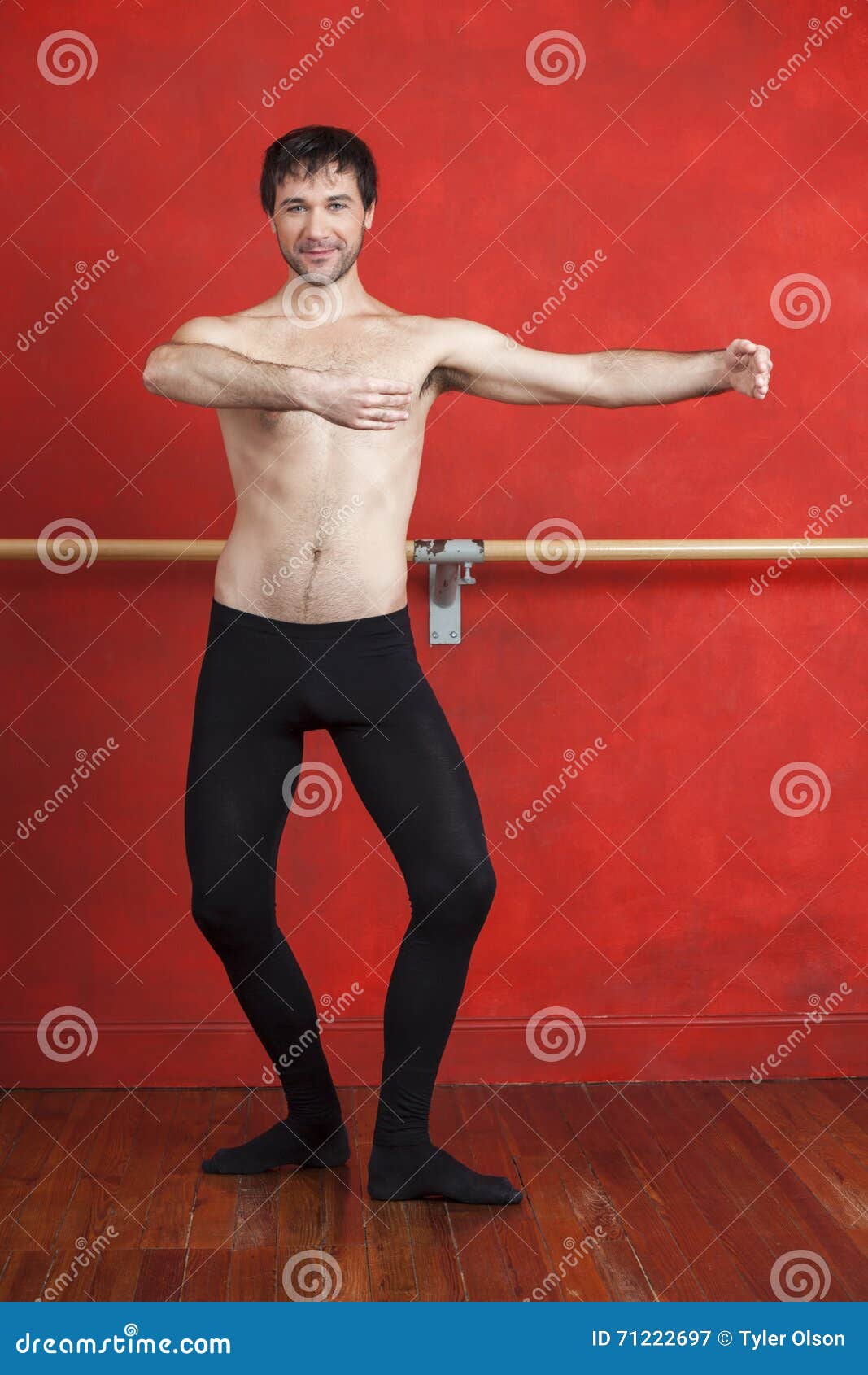 Shirtless Male Dancer Practicing in Ballet Studio Stock Image Image