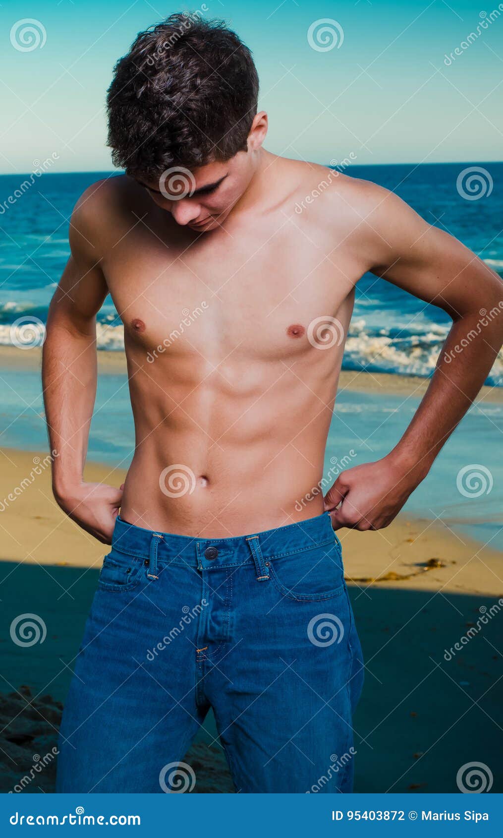 Shirtless Male Model stock photo. Image of hunk, model - 95403872