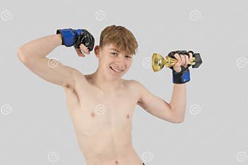 Shirtless Male Teenage MMA Fighter Stock Image - Image of muscle, arts ...