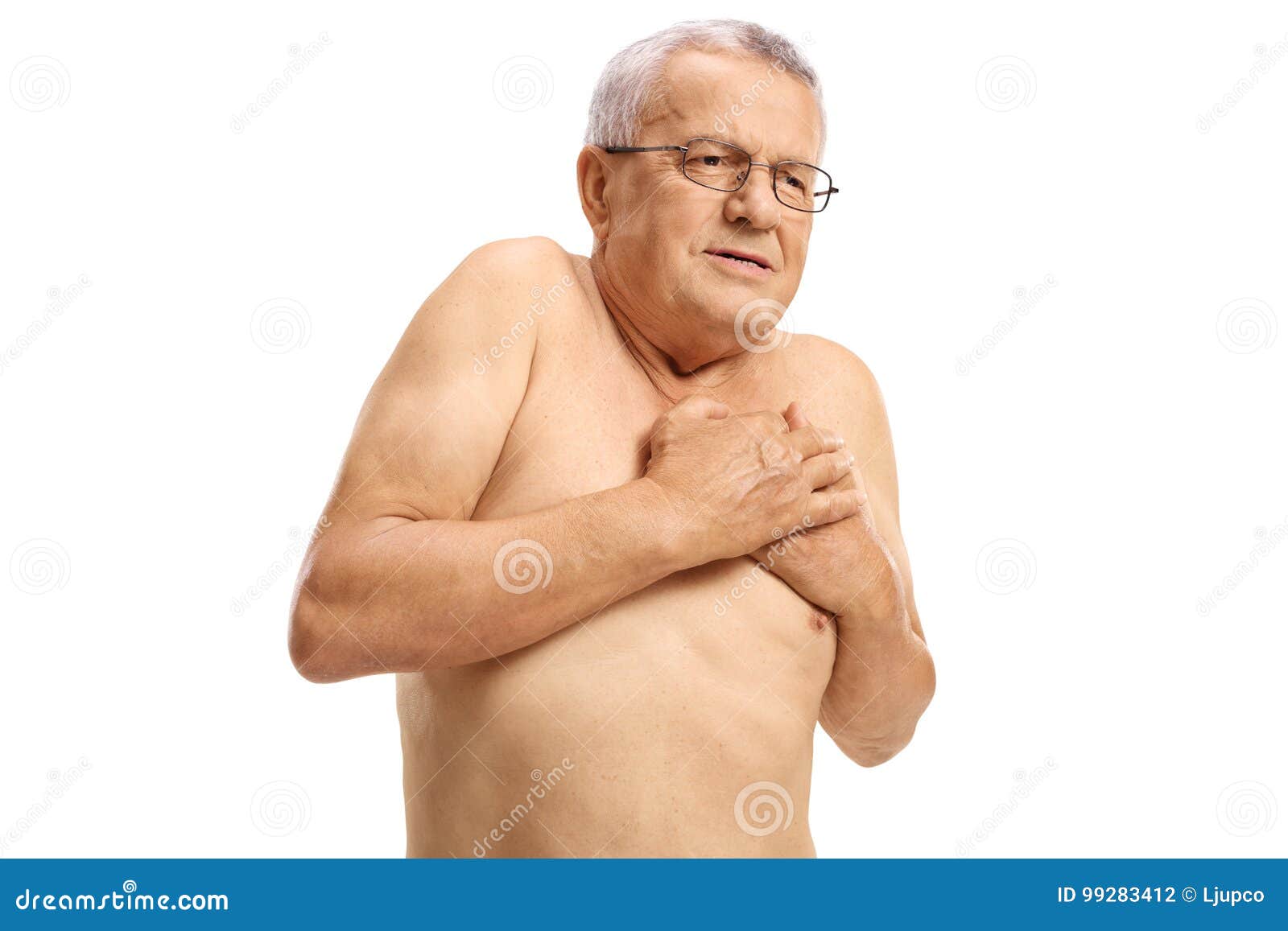 BUFF BEARDED GREY GRAY HAIRED MATURE OLDER BUILT SHIRTLESS MALE ON COUCH PHOTO 
