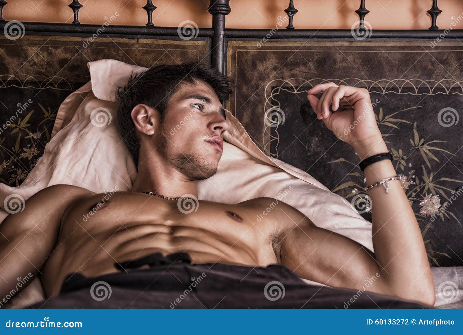 Shirtless Male Fashion Model With Beard Royalty Free Stock Image 72610558