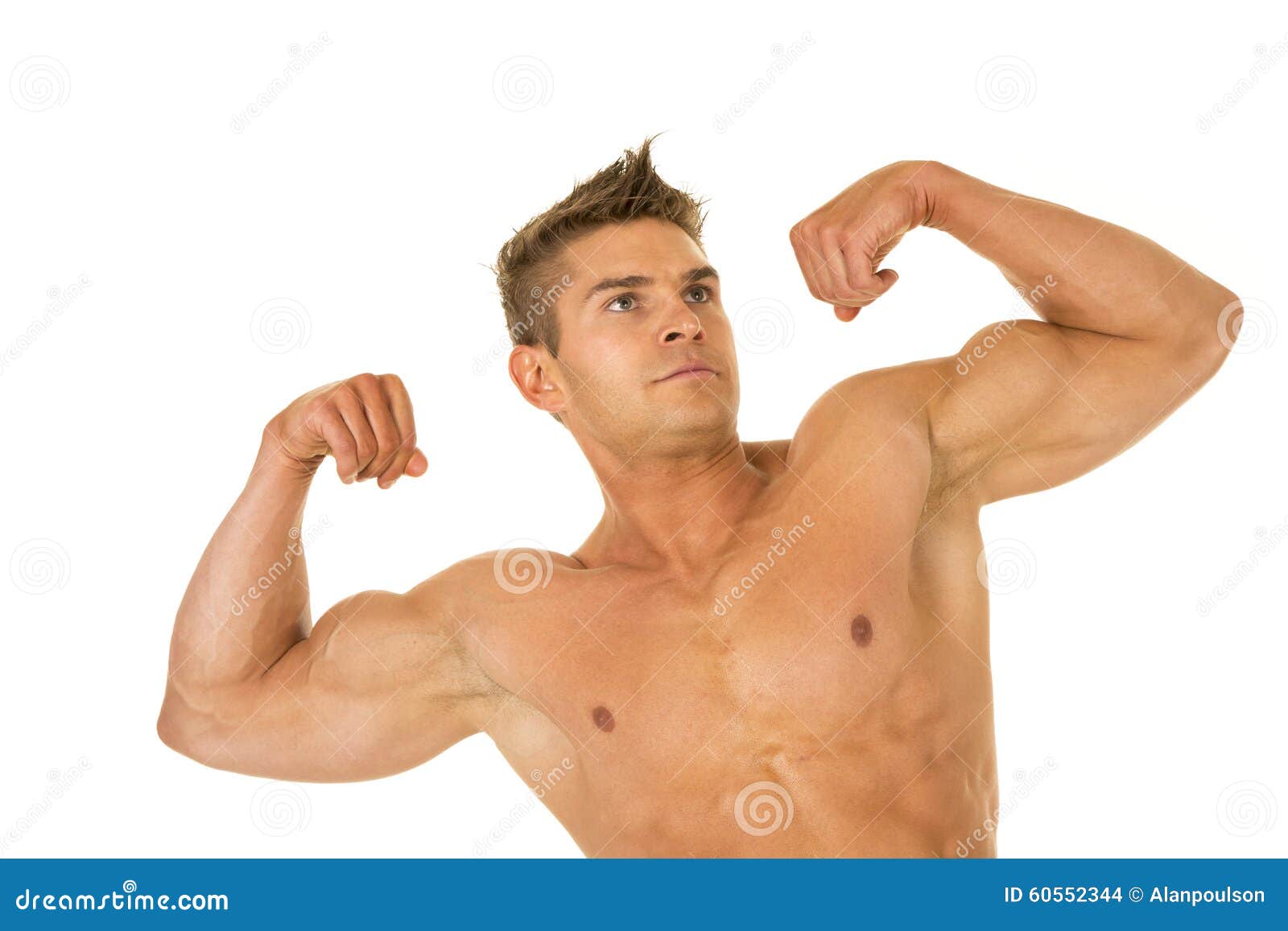 Shirtless Strong Man Tilt and Flex Stock Photo - Image of exercising,  build: 60552344