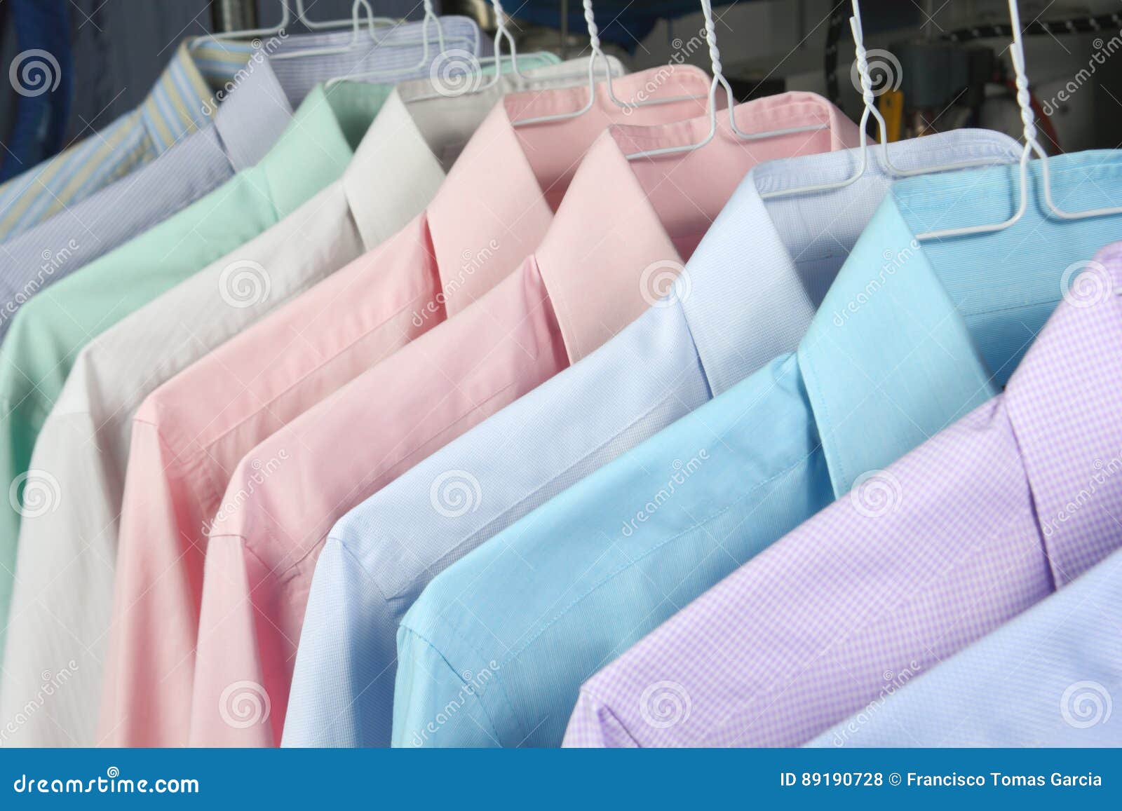 shirts at the dry cleaners freshly ironed