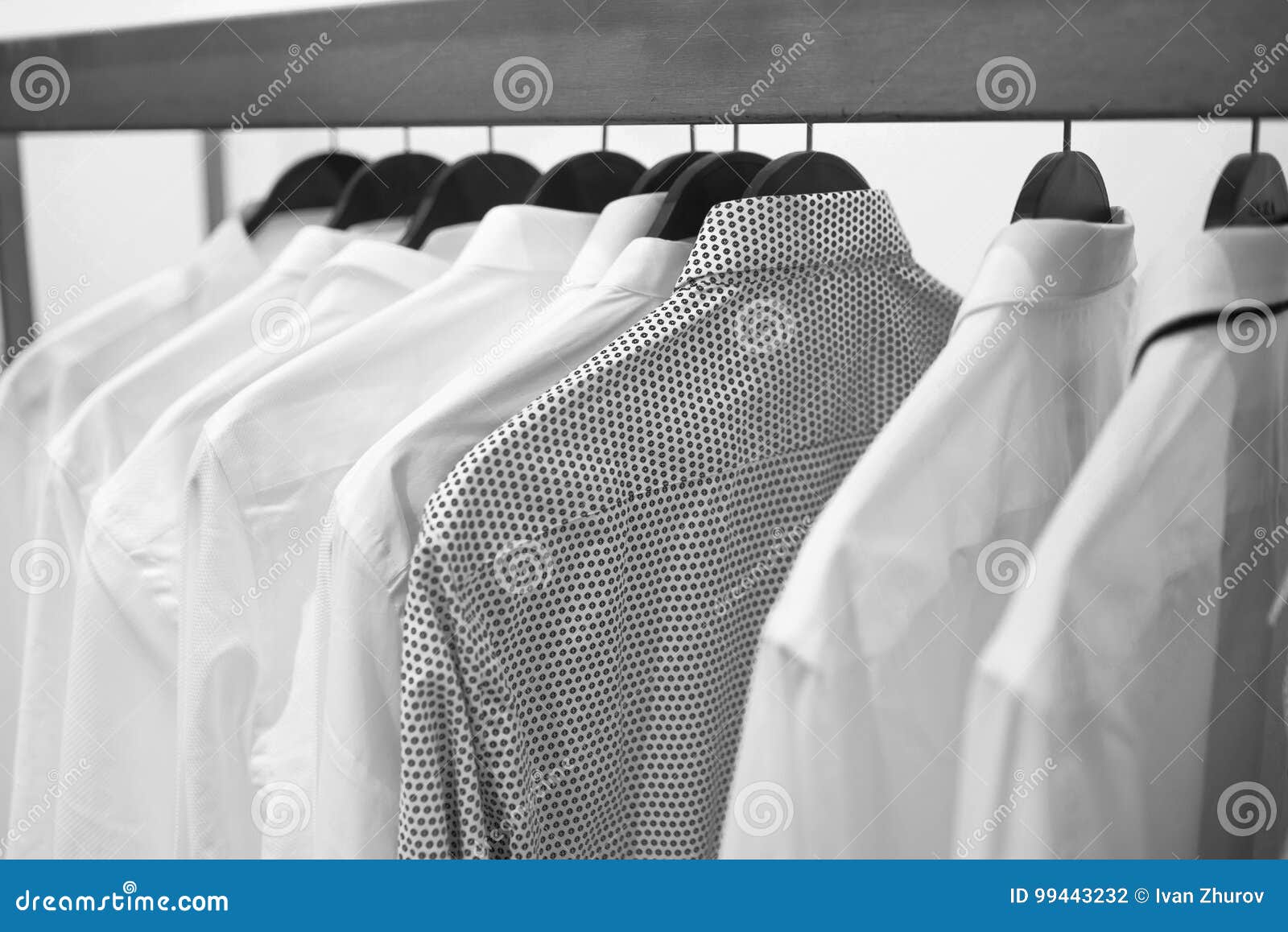 Shirts on Hangers, Black and White Frame Stock Photo Image of pattern
