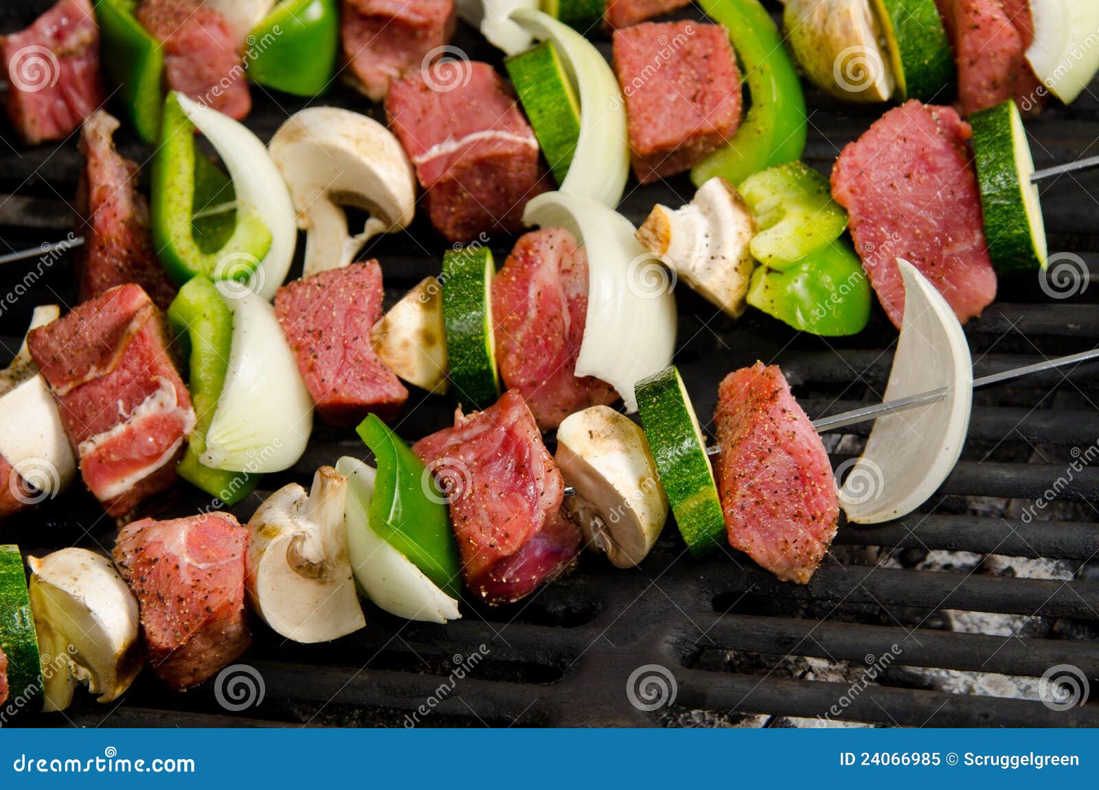 Shish Kabobs on the Grill stock image. Image of dinner 24066985