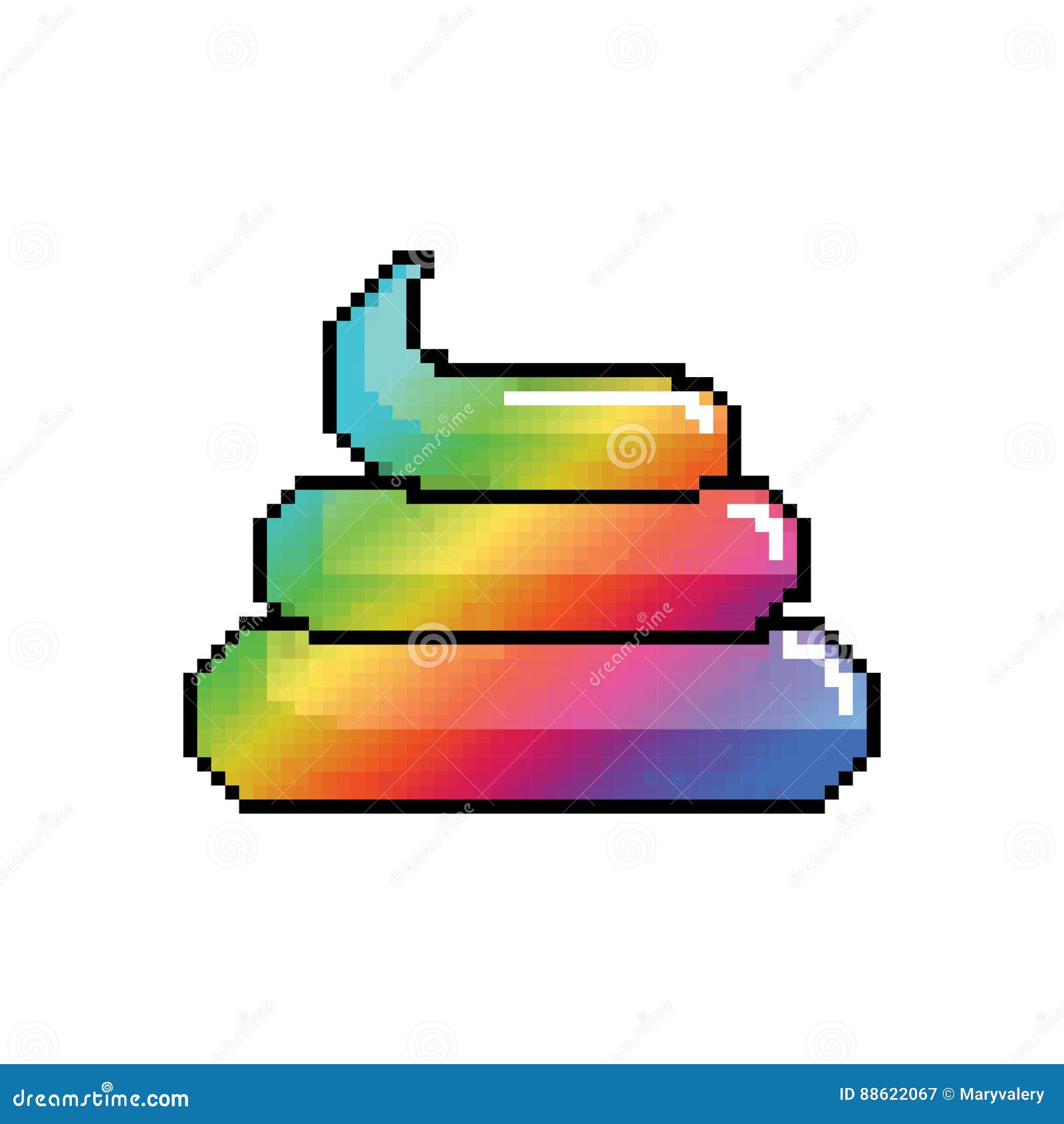 Shit Unicorn Pixel Art Rainbow Turd Pixelated Poop