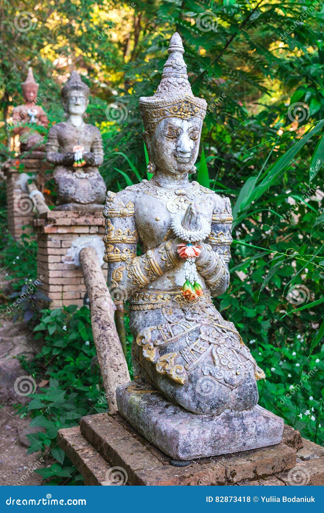 shiva guards on pilgrim monk trail to wat doi suthep
