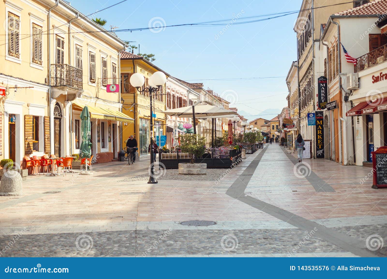 Shkoder, Albania - June 1, 2018: Downtown of Shkoder, a City in North ...