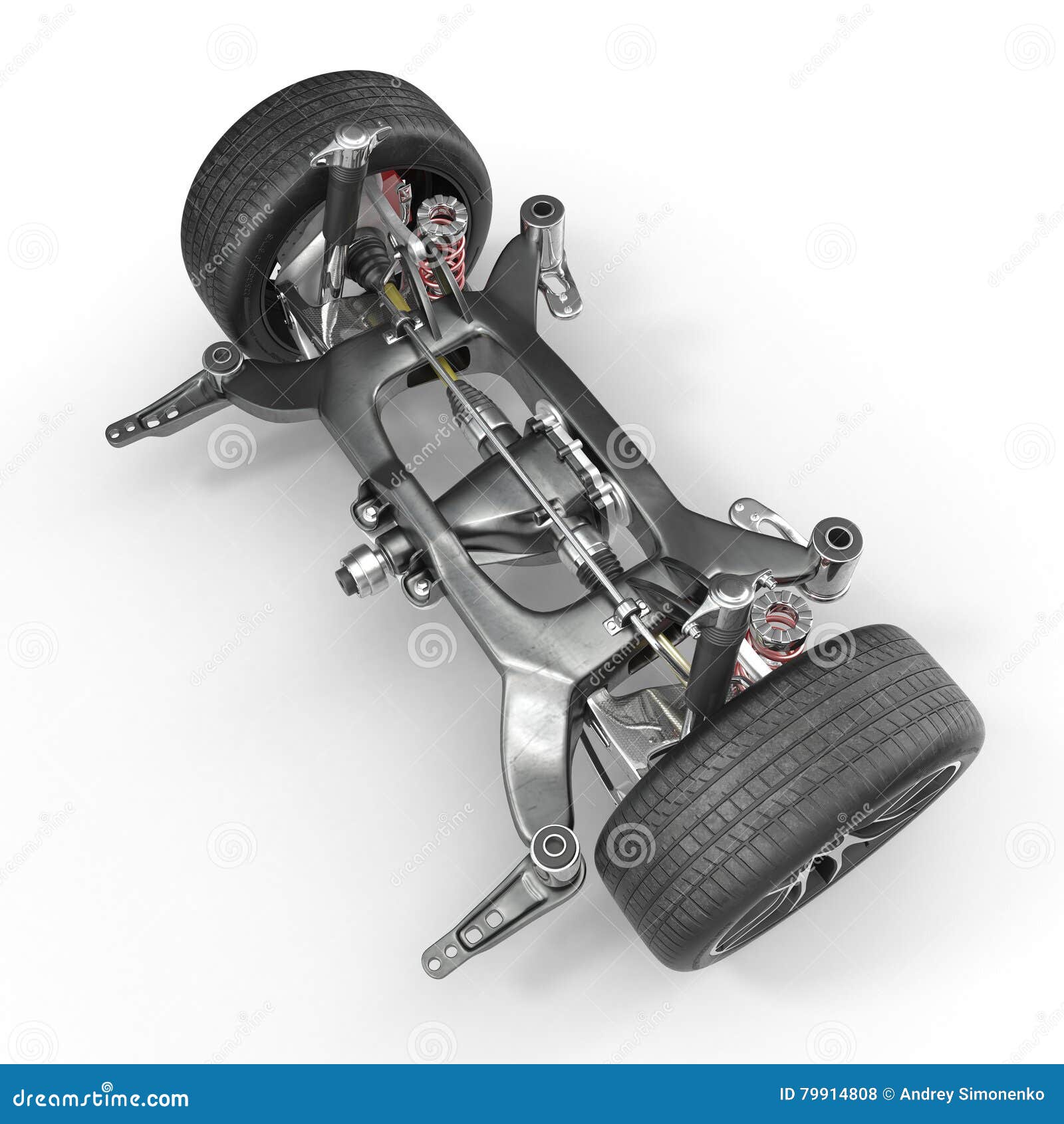 Shock Absorber And Car Suspension On White 3d Illustration Stock Illustration Illustration Of Isolated Close 79914808